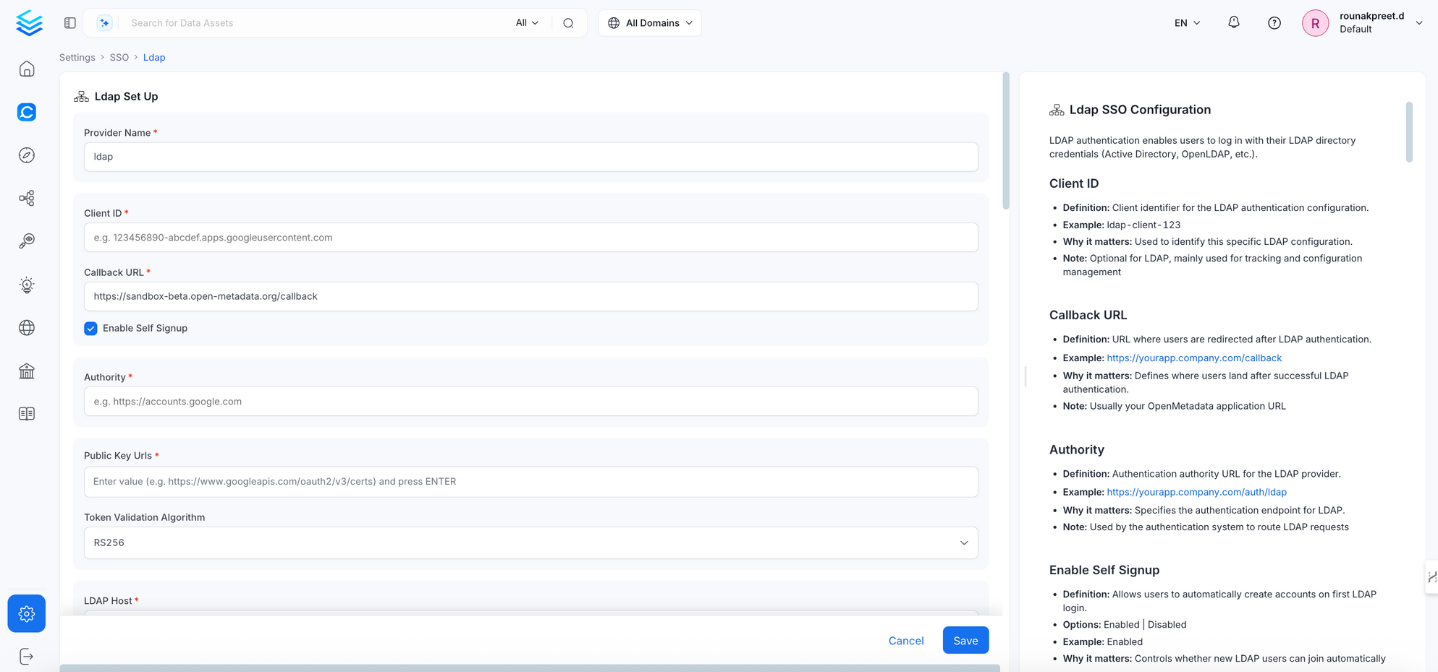 LDAP SSO Configuration