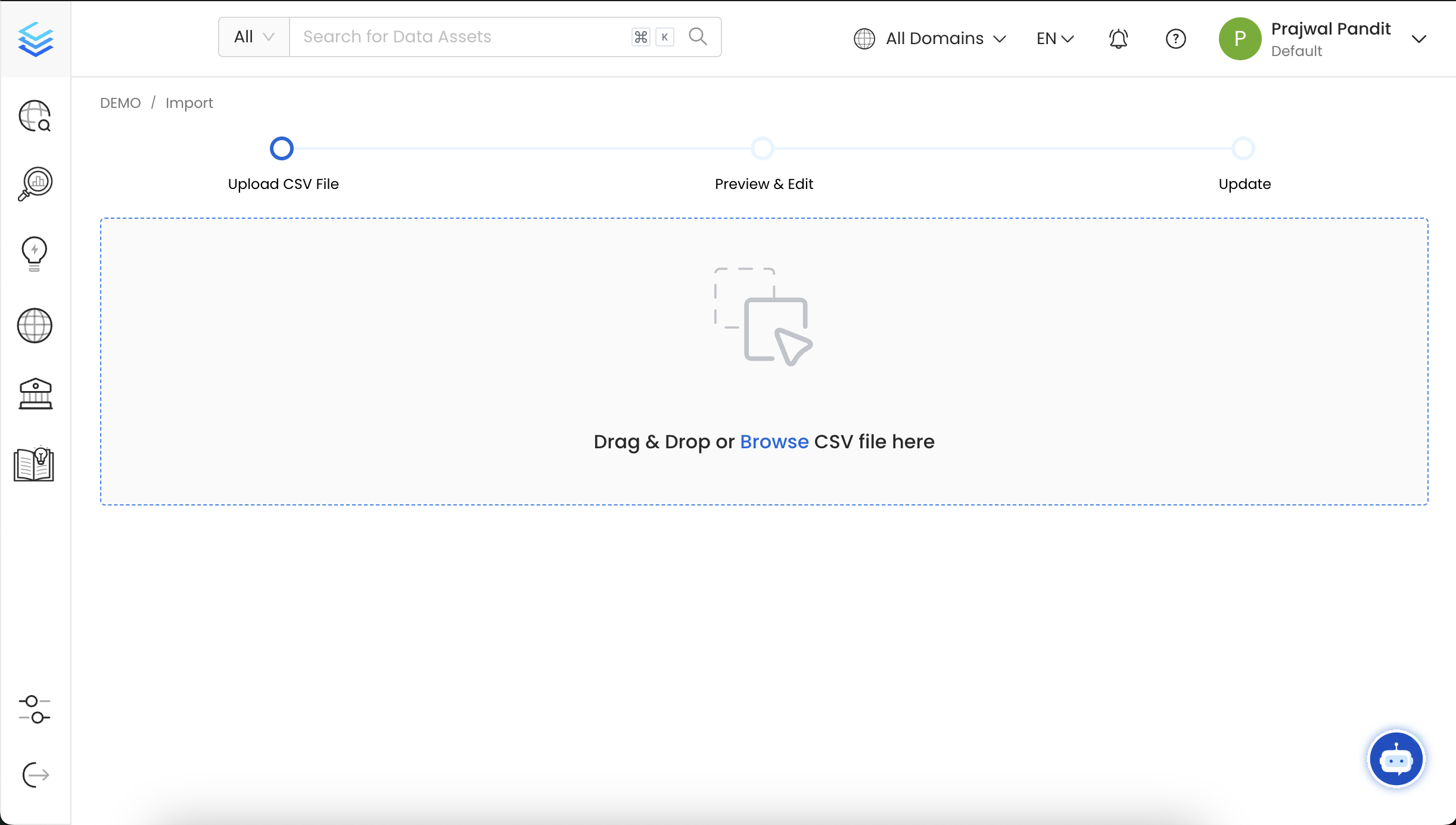 Upload the Database CSV file