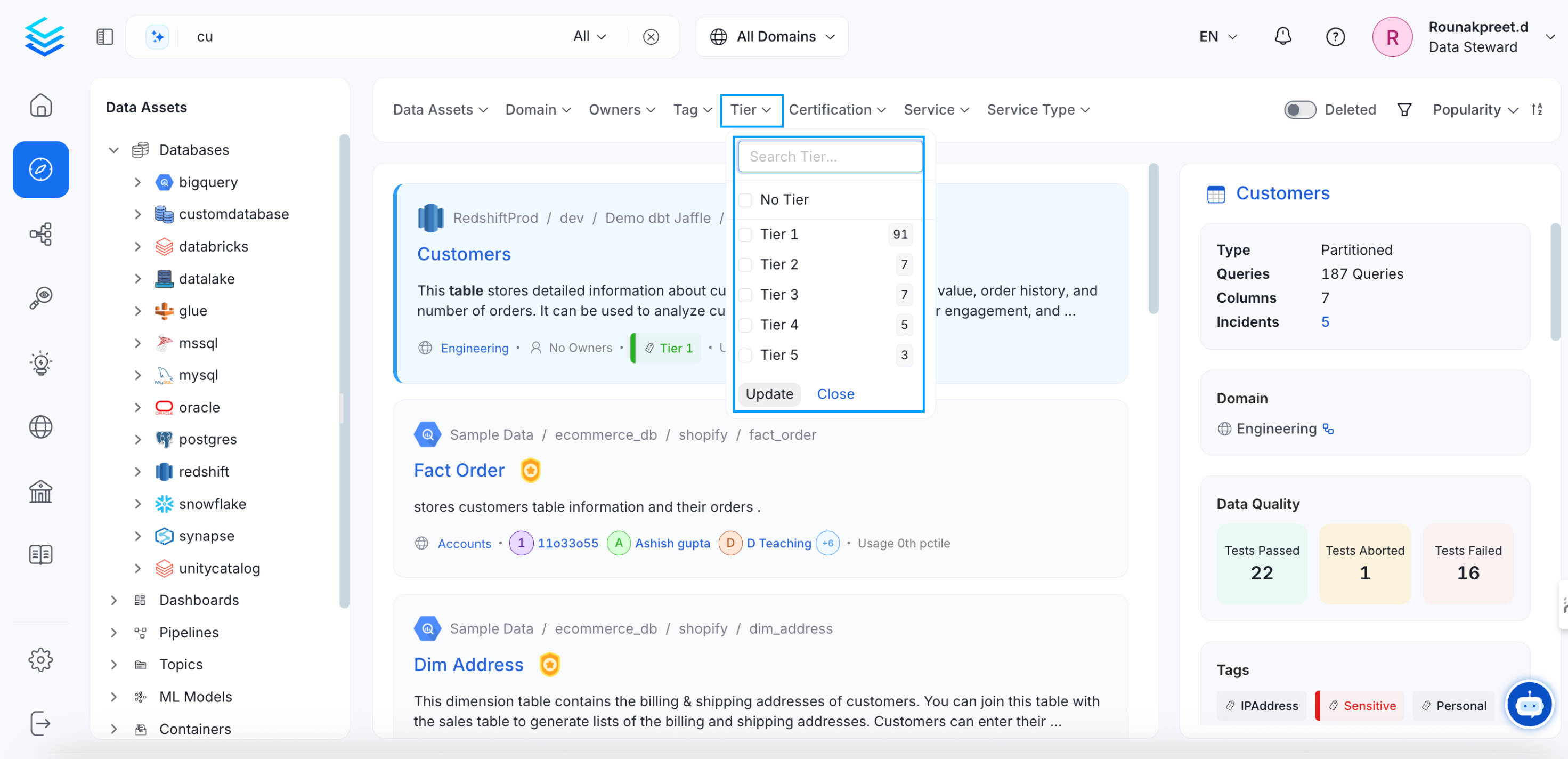Filter based on Importance using Tiers