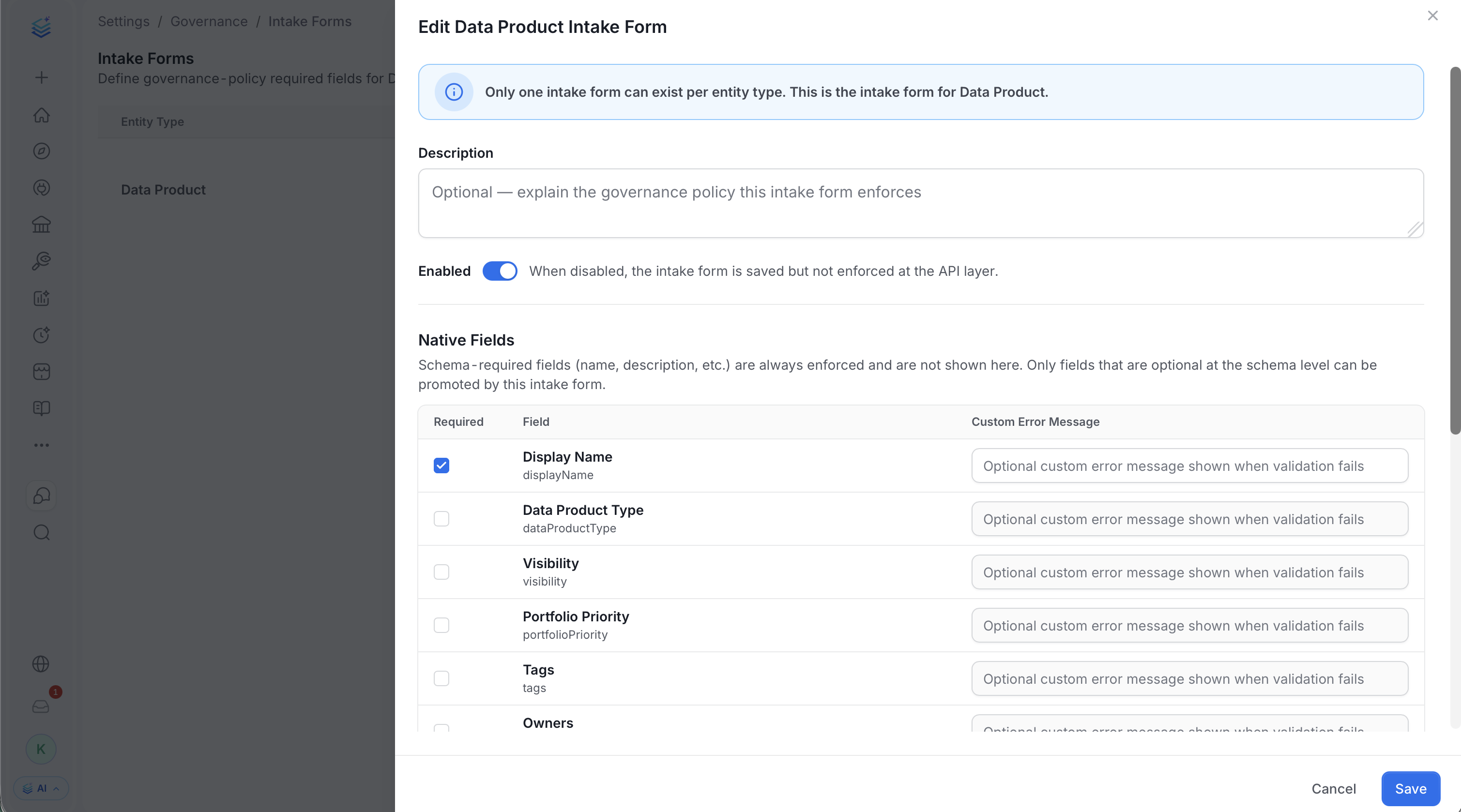 Data Product Intake Form