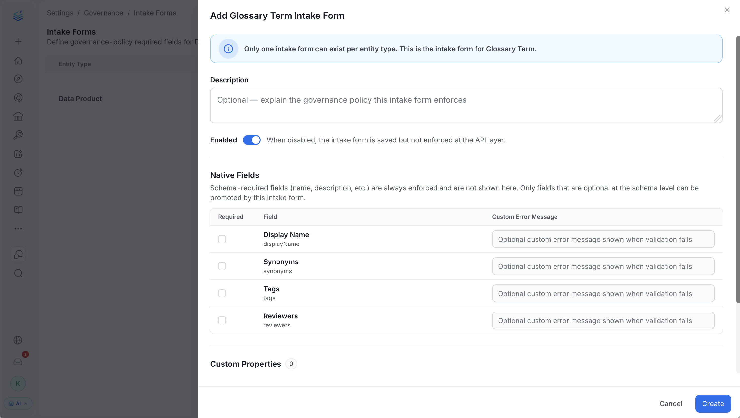 Glossary Term Intake Form