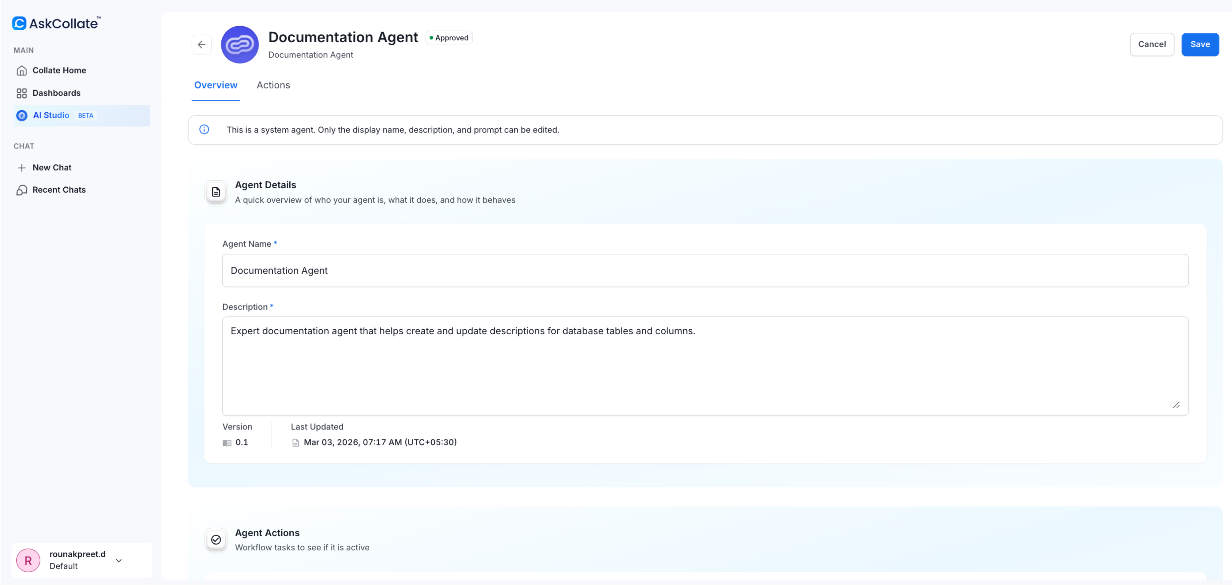 Create and Manage AI Agents with Collate AI Studio - Collate Documentation