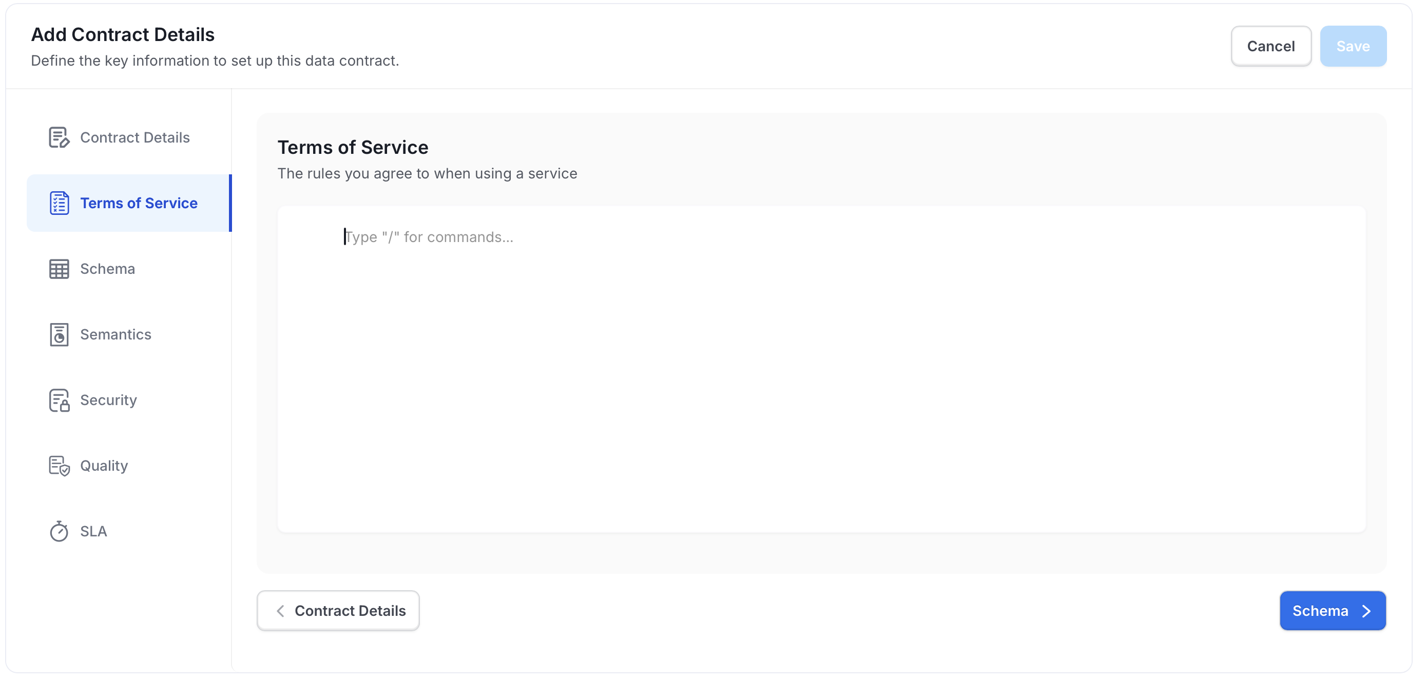 Terms of Service section