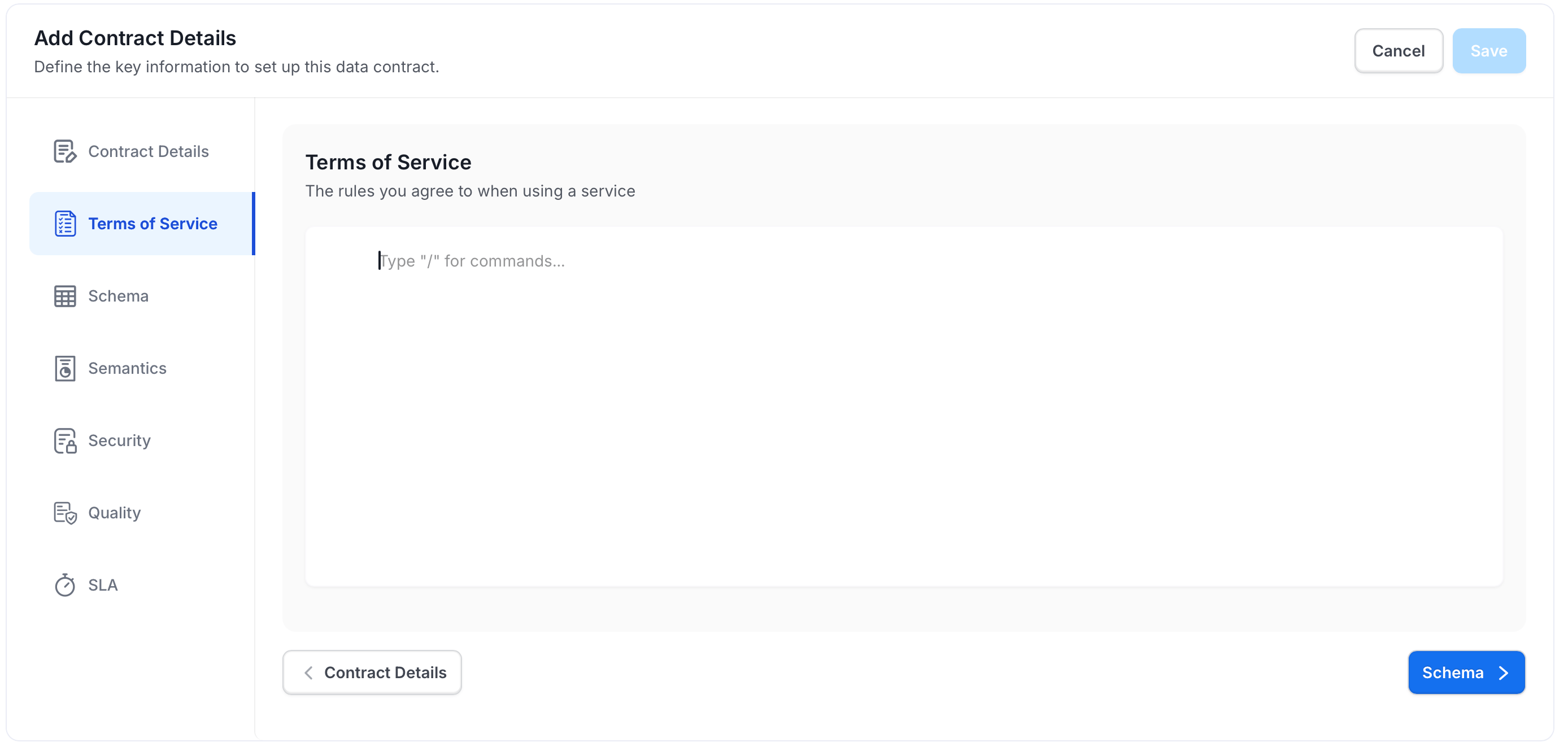 Terms of Service section