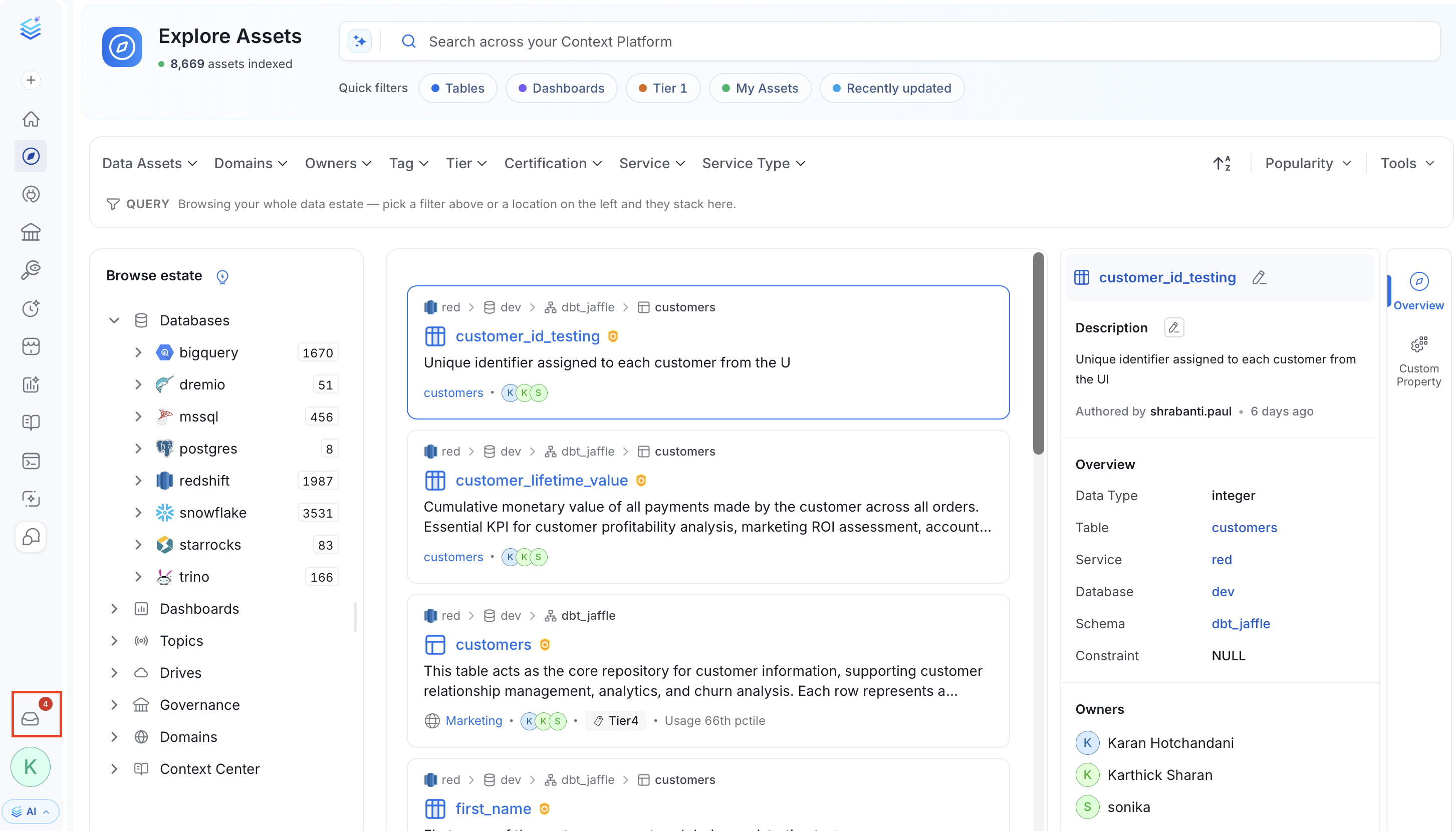 Inbox icon with badge count in the sidebar