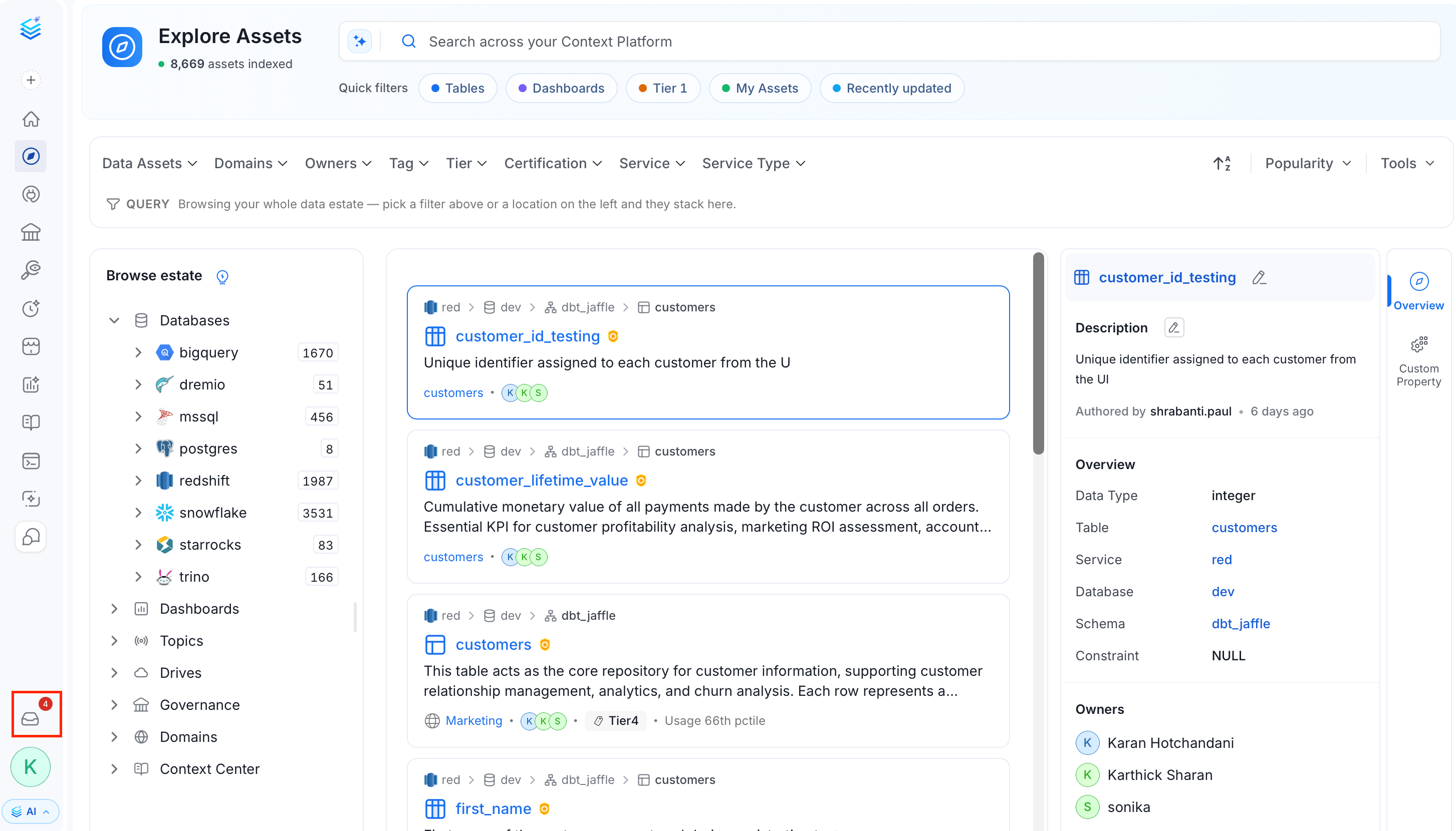 Inbox icon with badge count in the sidebar