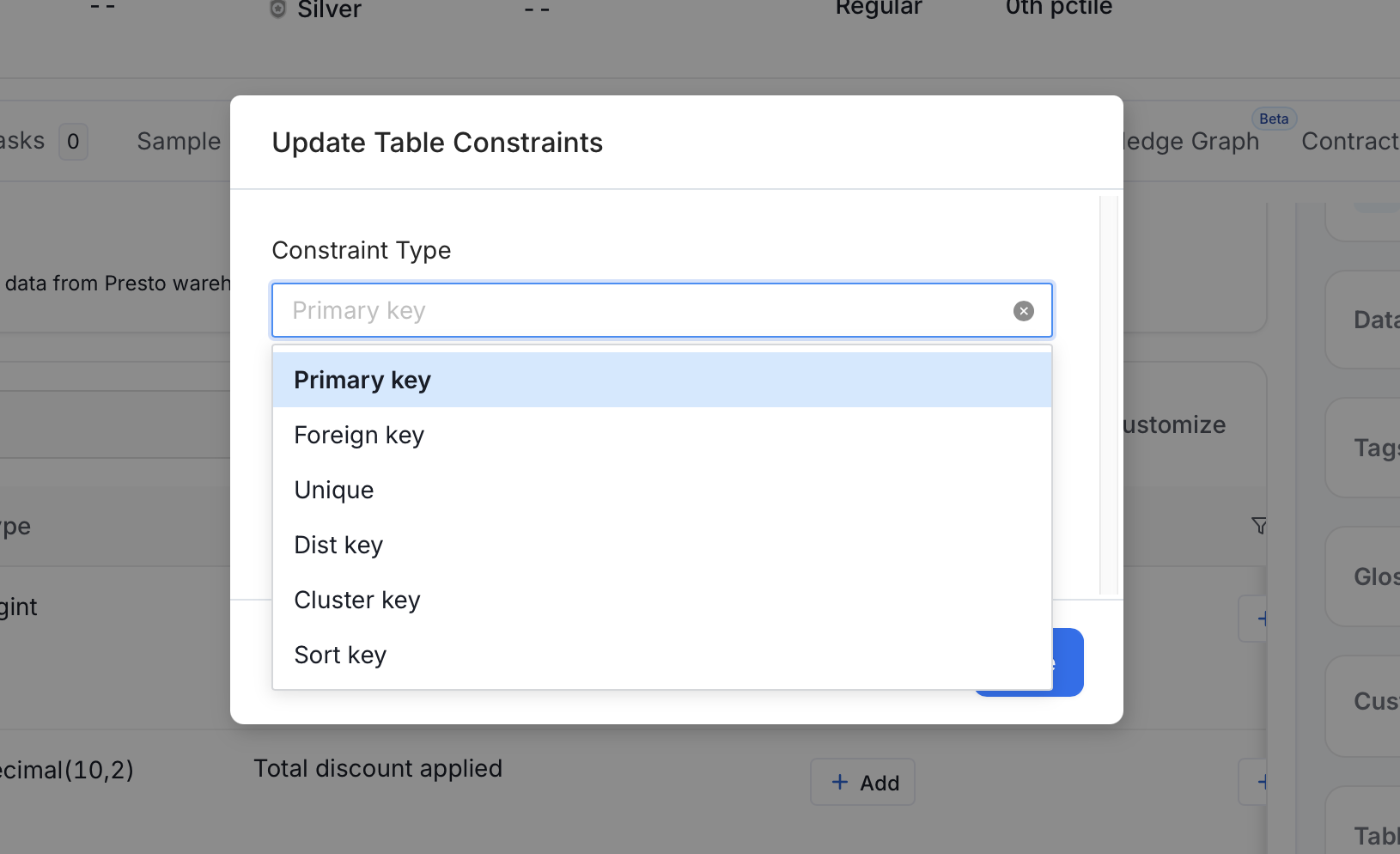 Modify Constraints