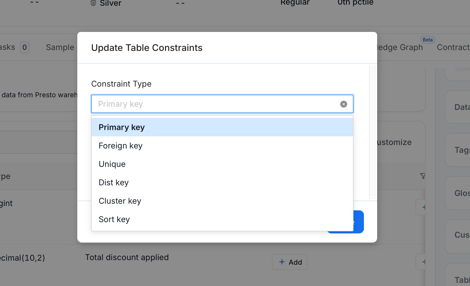 Modify Constraints