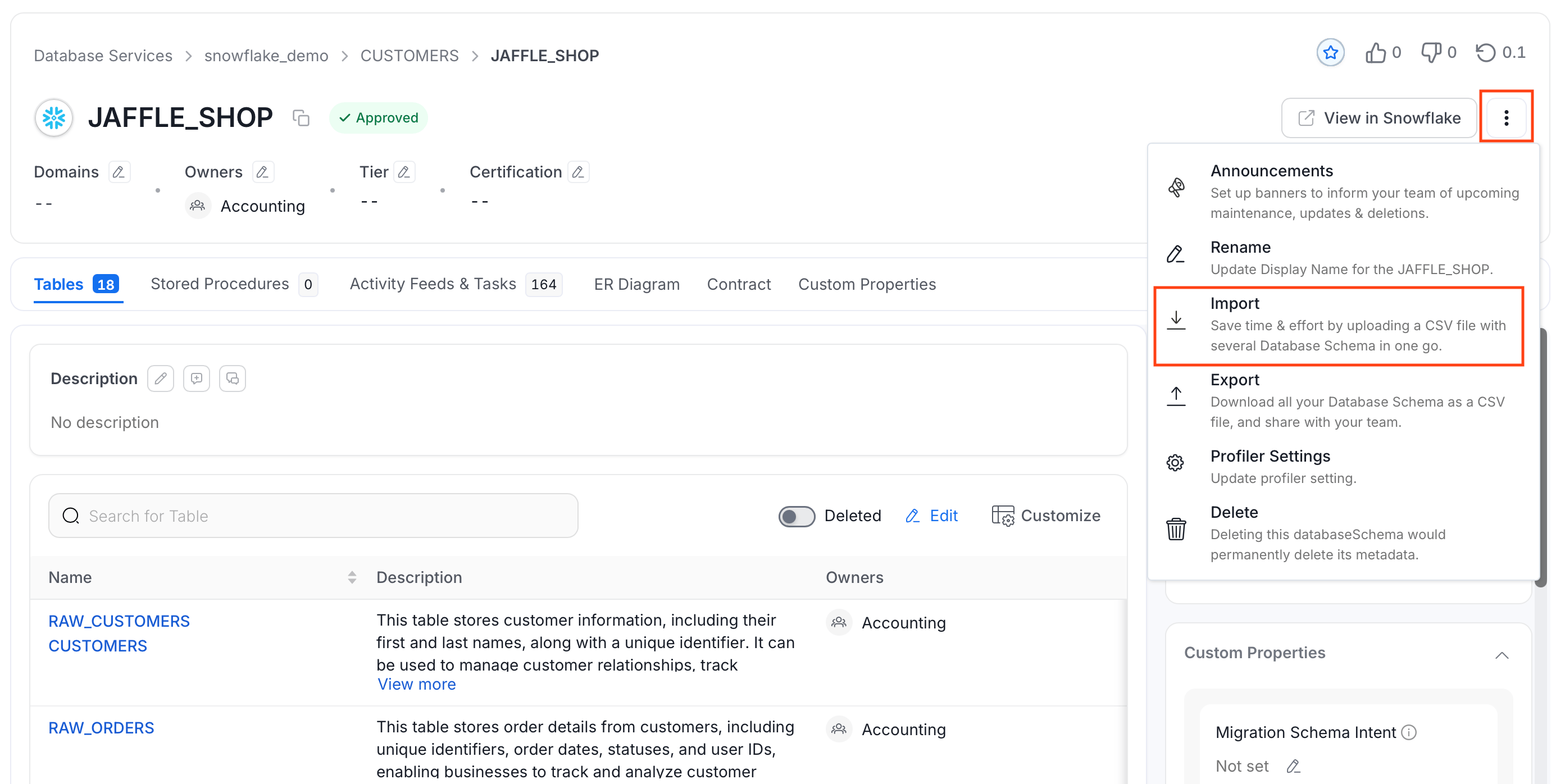 Export a Database Schema
