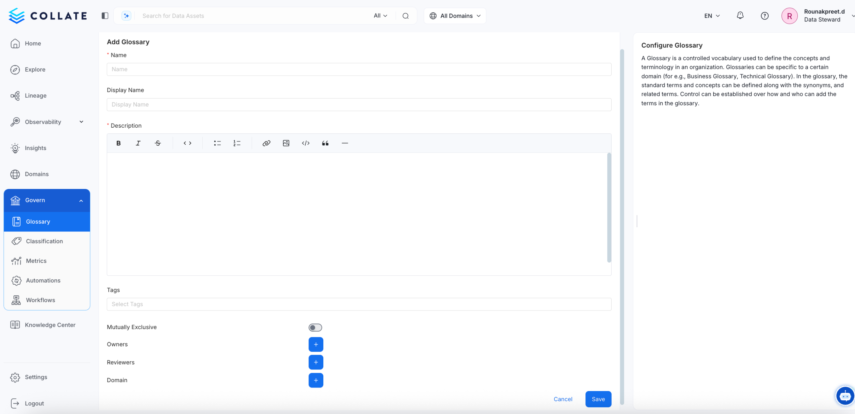 How to Setup a Glossary | Official Documentation - Collate Documentation