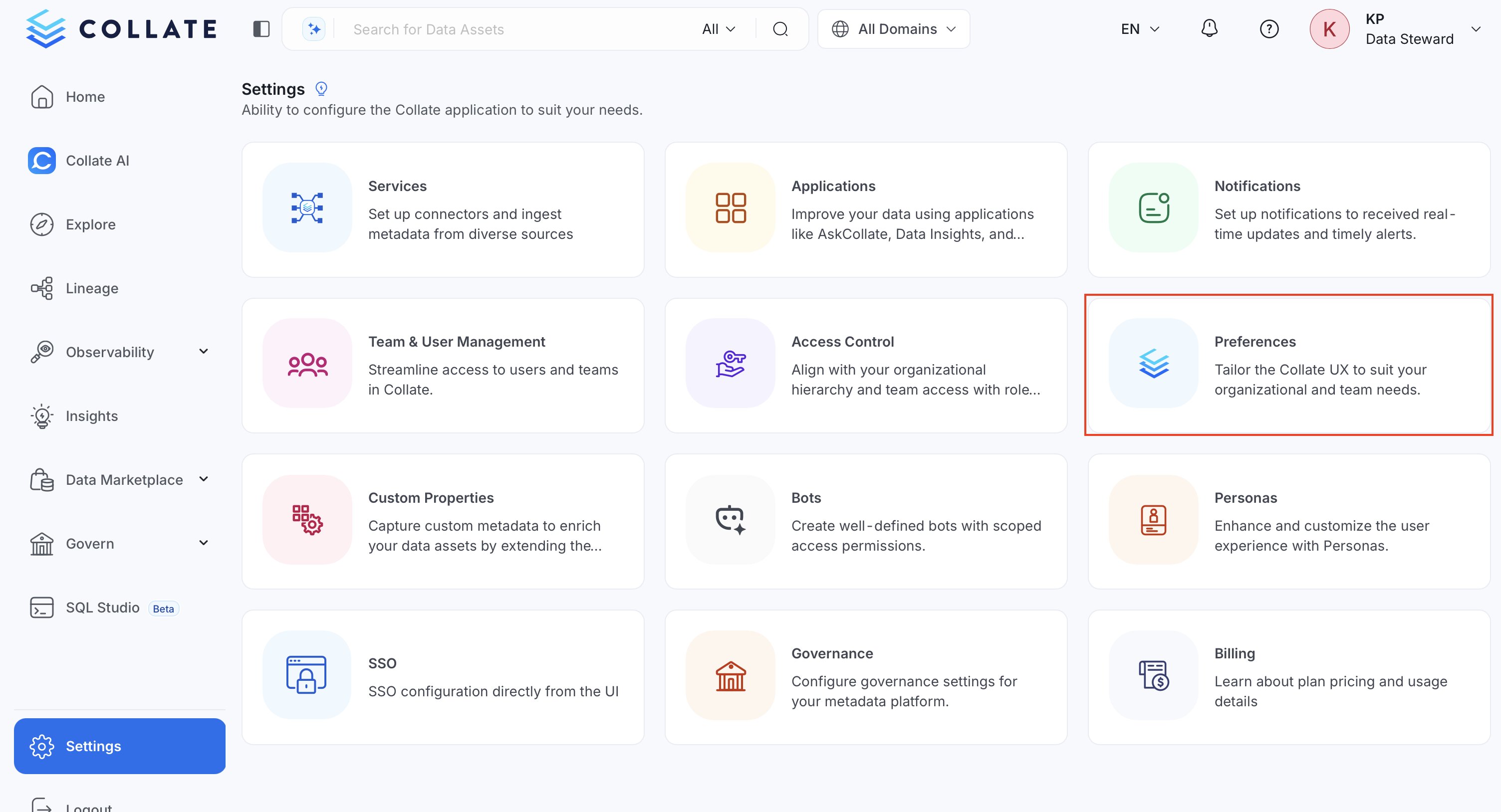 Navigate to Preferences
