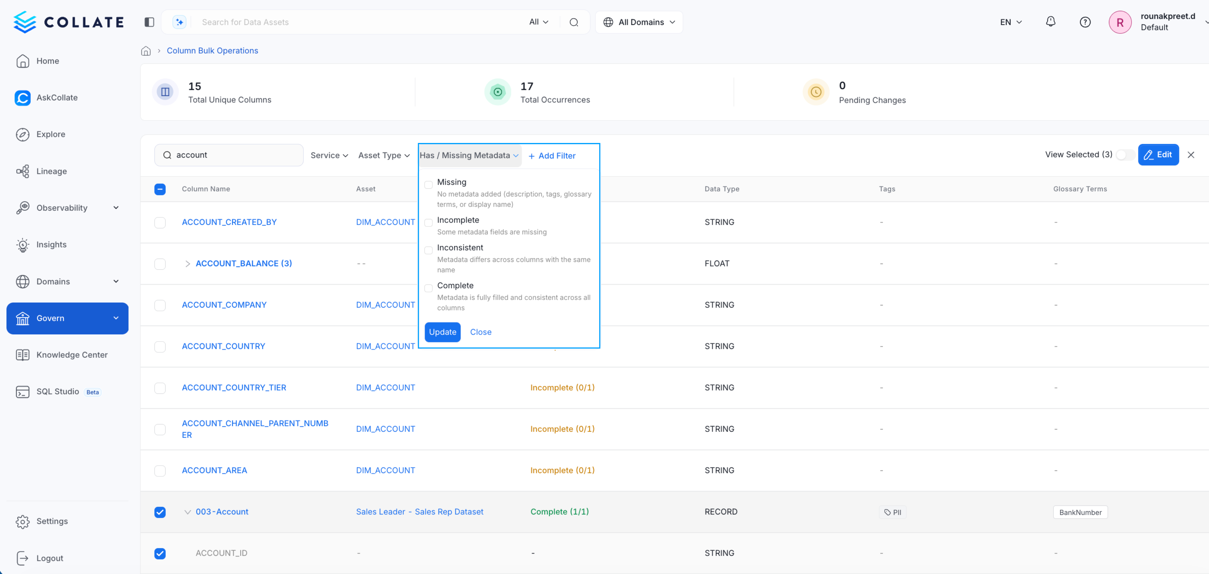 Column Lineage Propagation