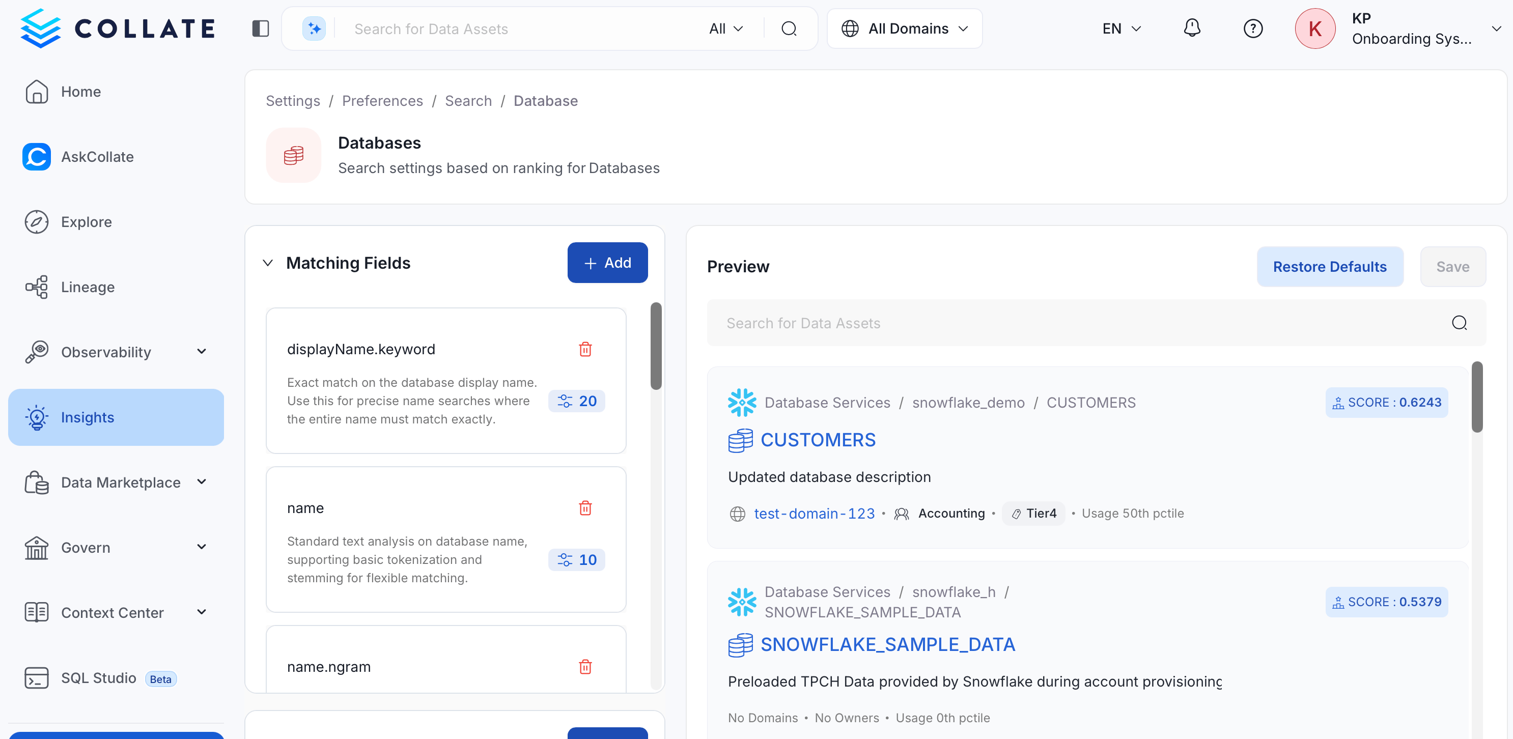 Search Preview Pane