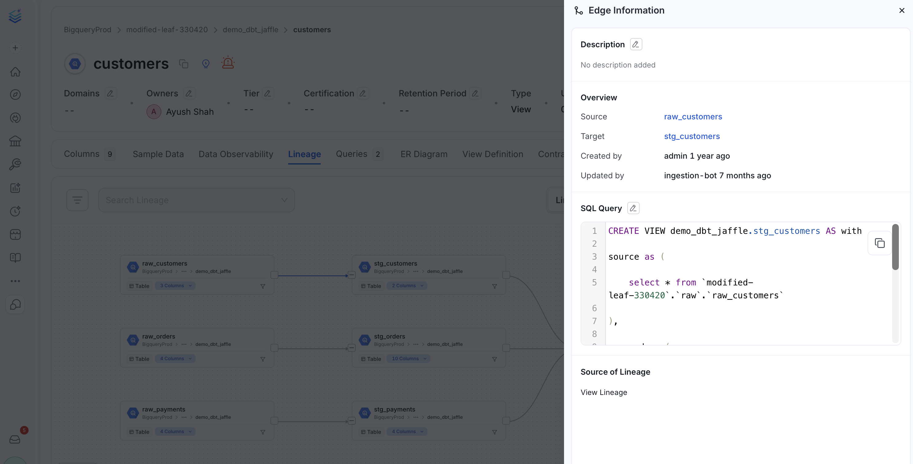 Edge Information: Source and Target