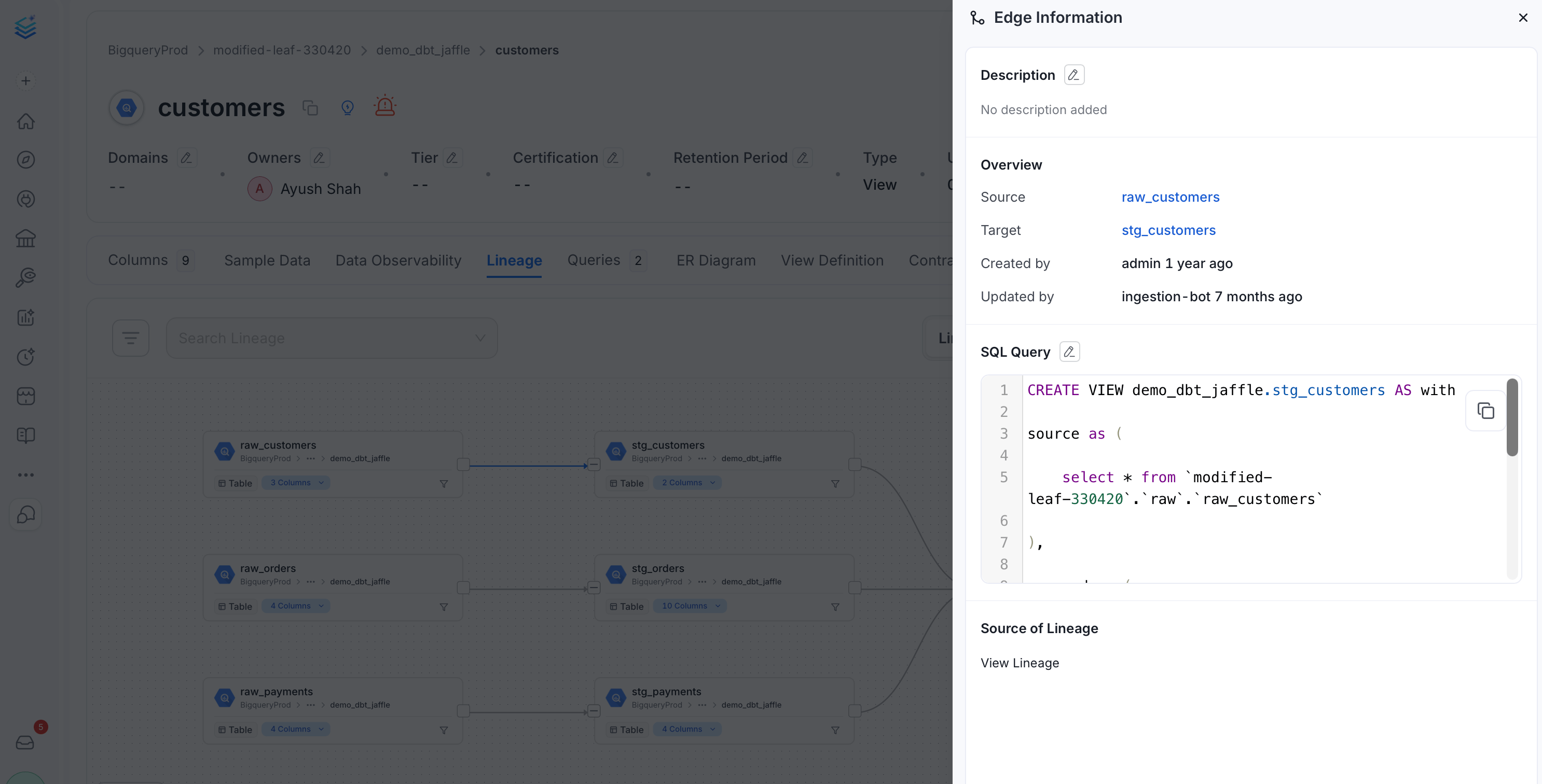 Edge Information: Source and Target