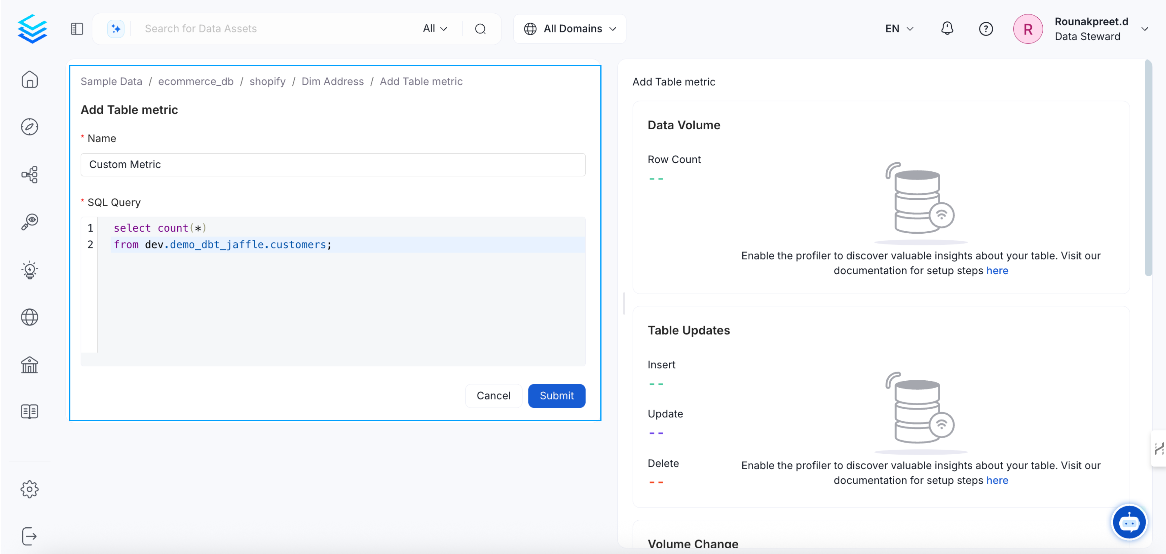 Custom Metrics - Collate Documentation