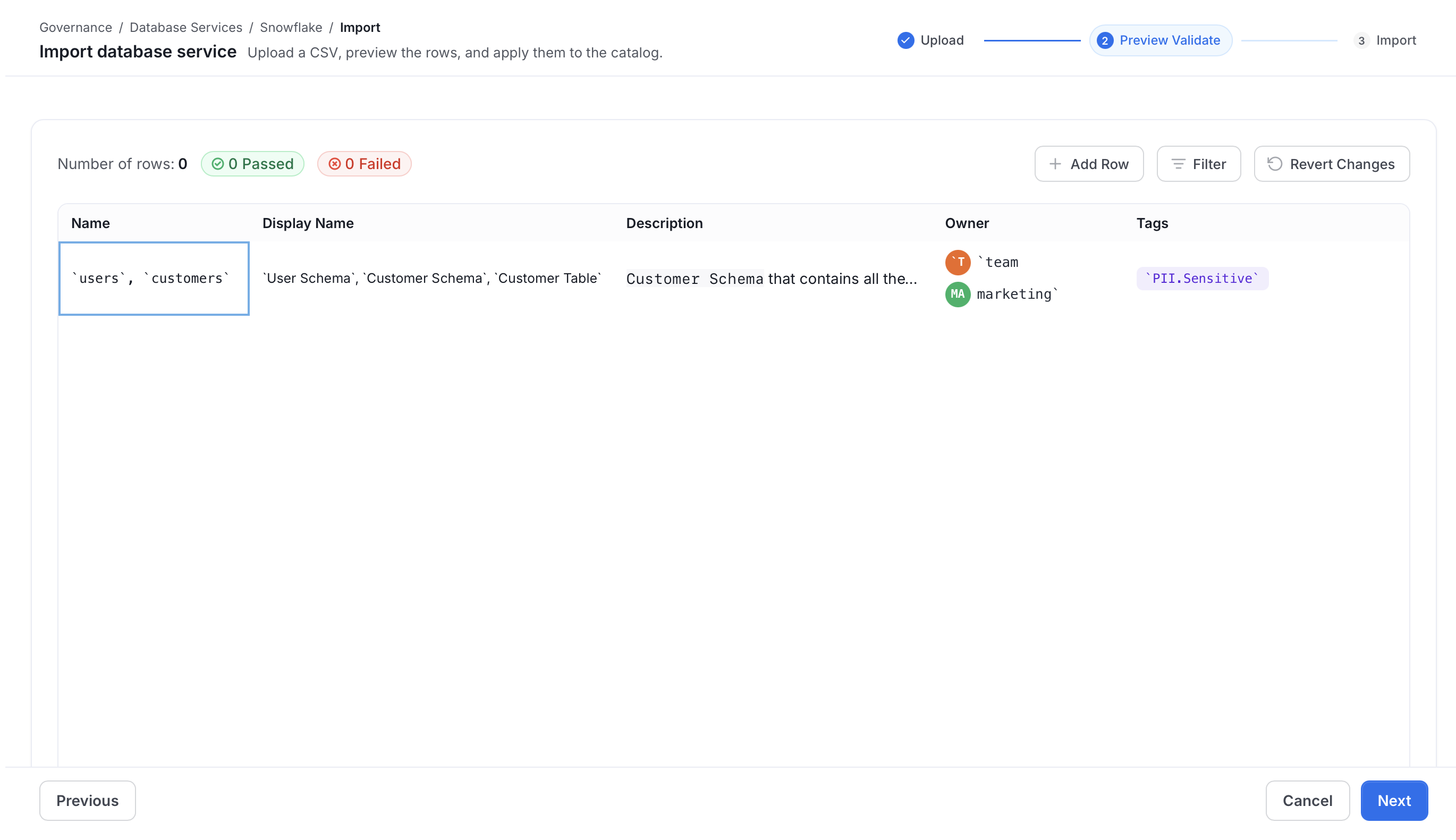Preview of the Database Service