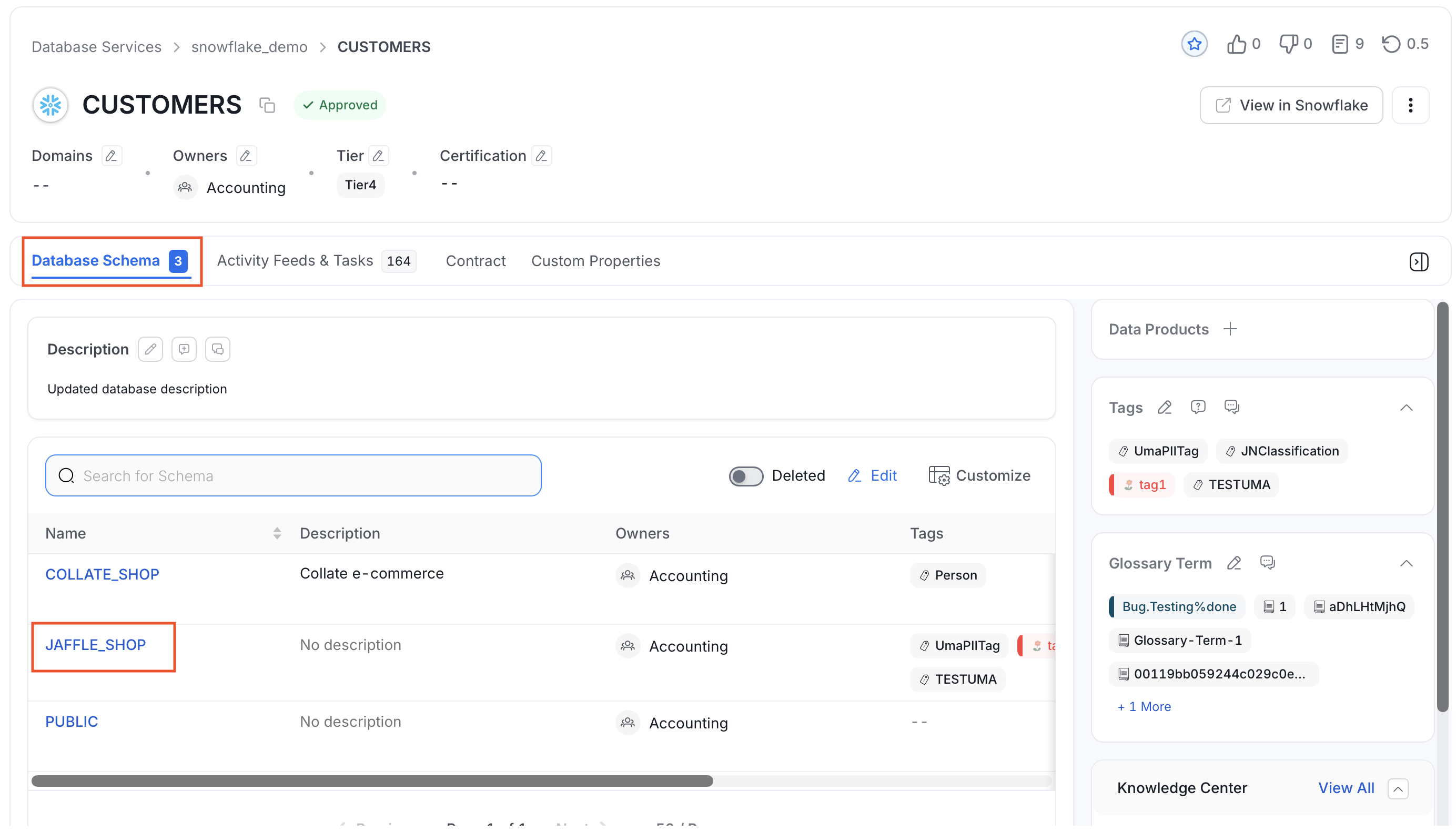 Select Database Schema