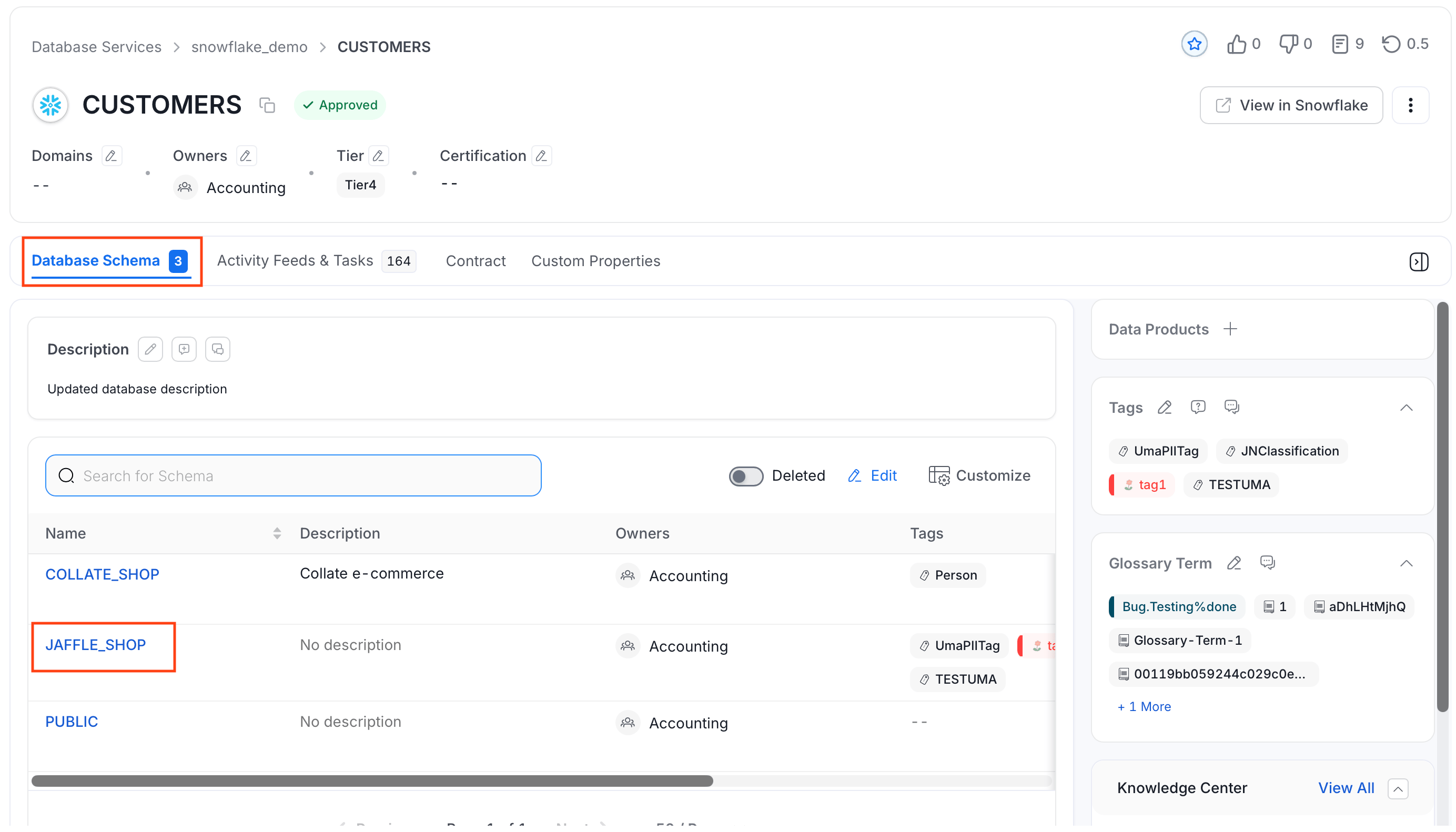 Select Database Schema