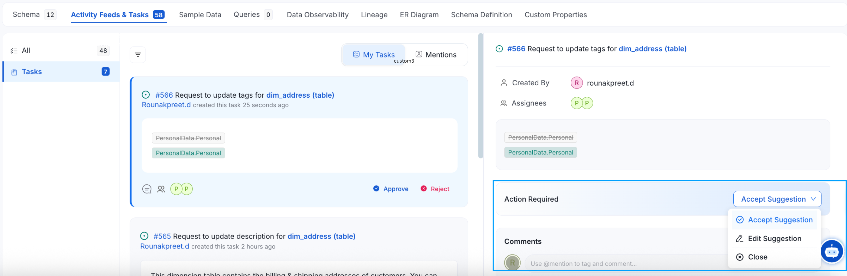Task: Accept Suggestion and Comment