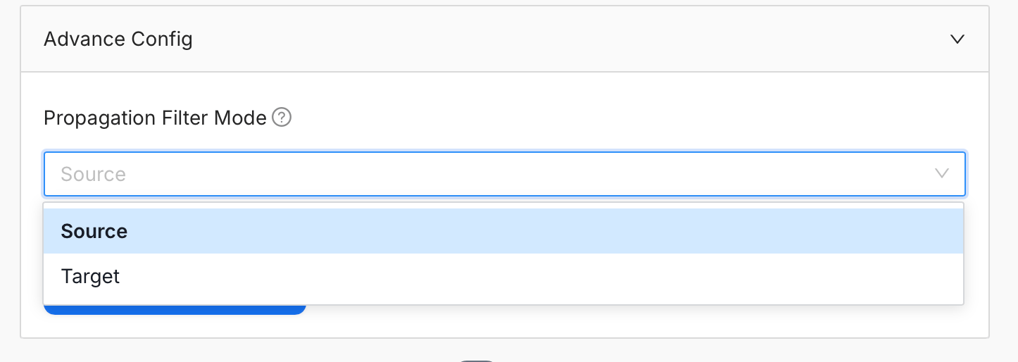 Propagation Filter Mode dropdown showing Source (default) and Target options