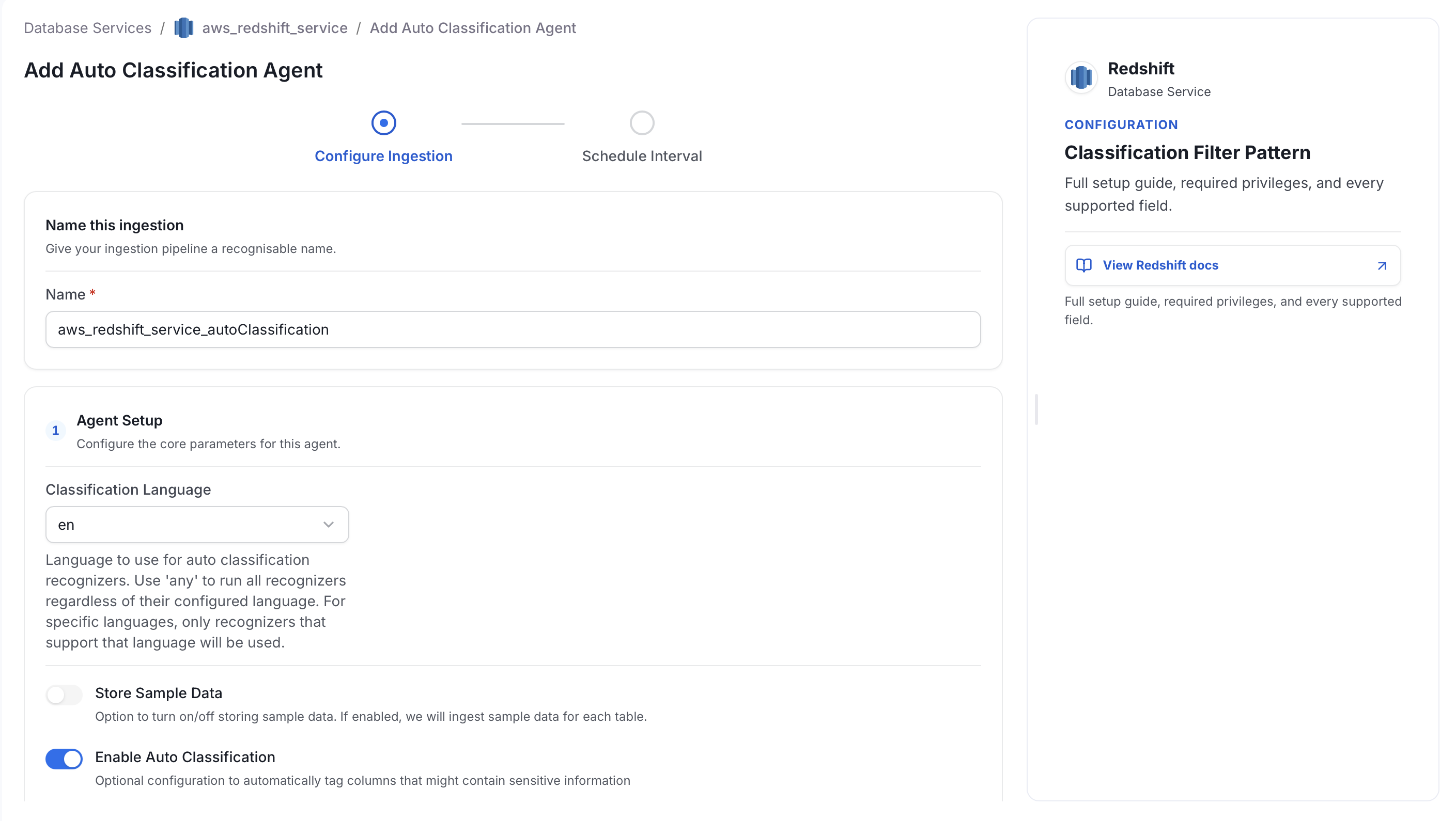 Configure Auto Classification Details