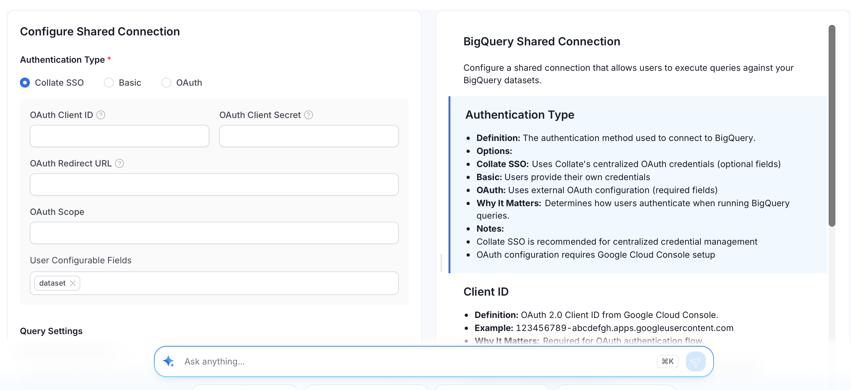 Collate SSO Configuration