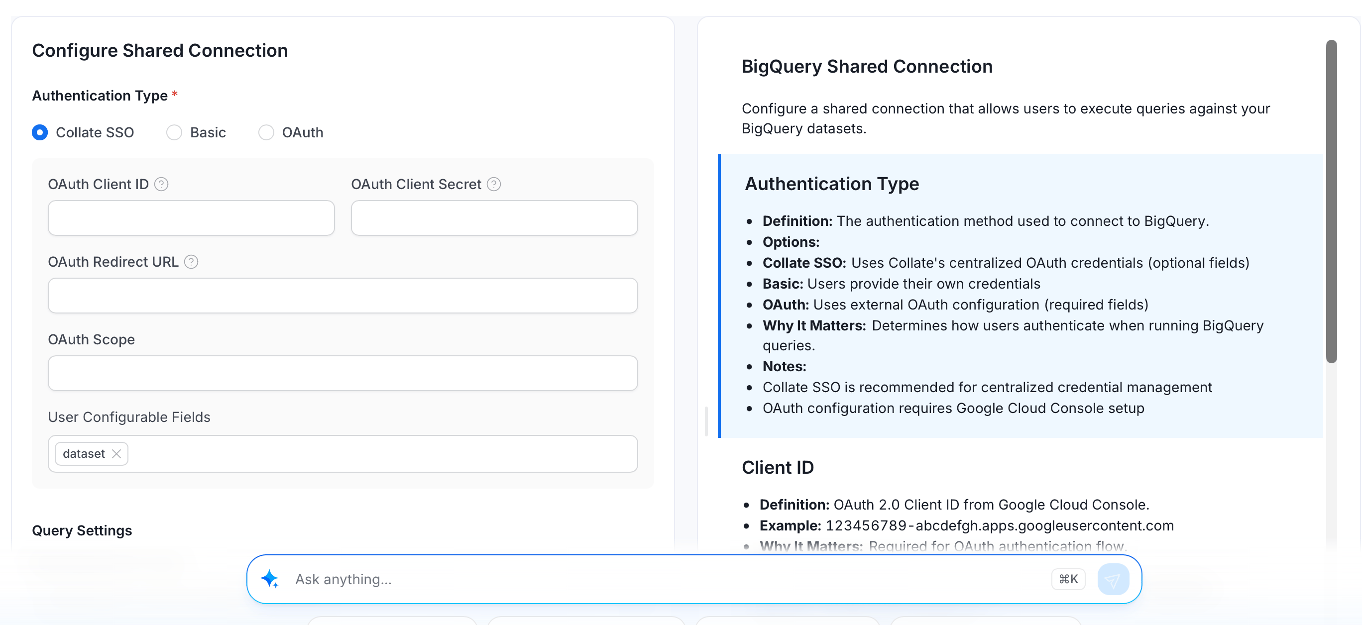 Collate SSO Configuration