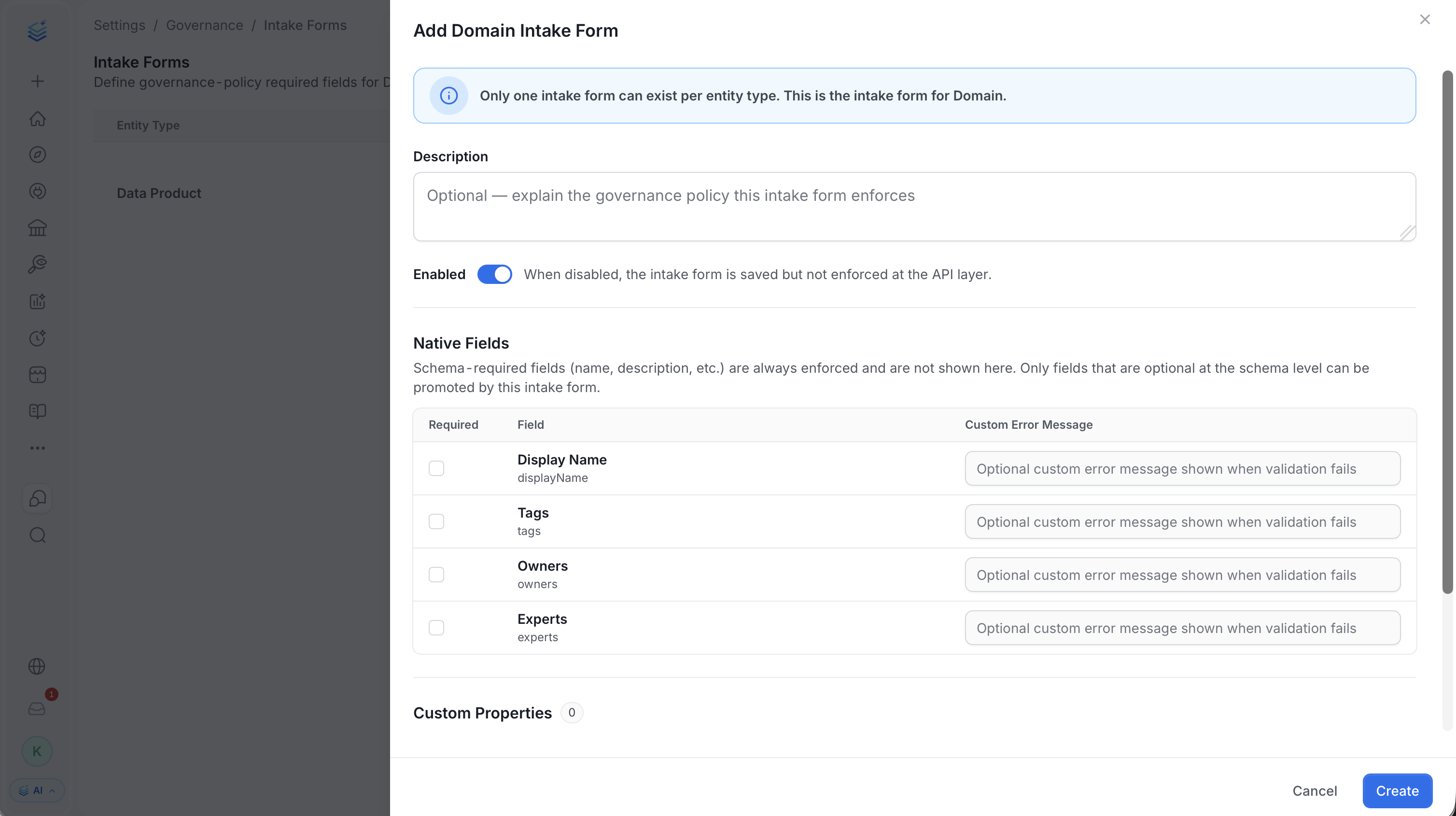 Domain Intake Form