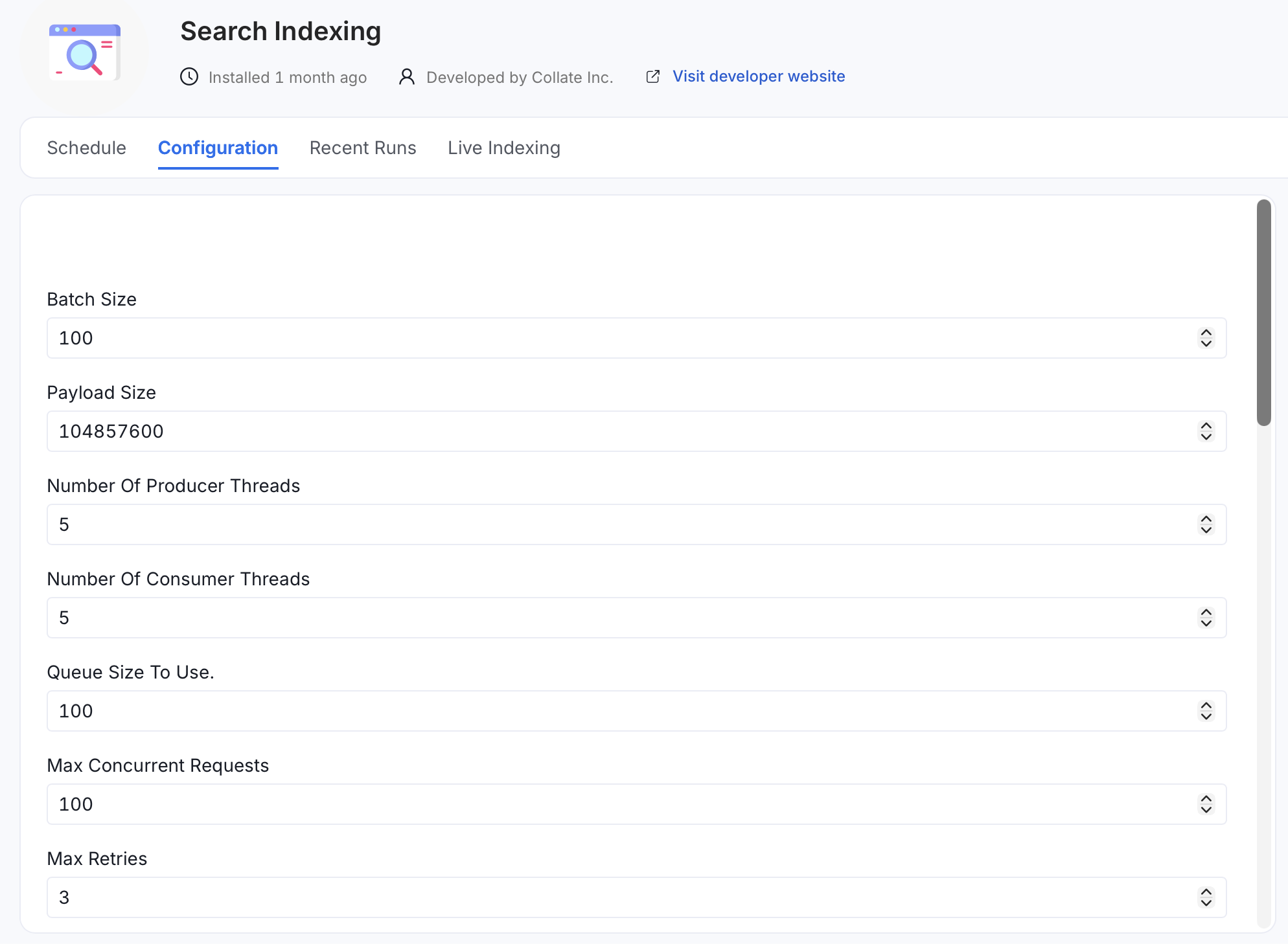 Search Indexing configuration, part 1