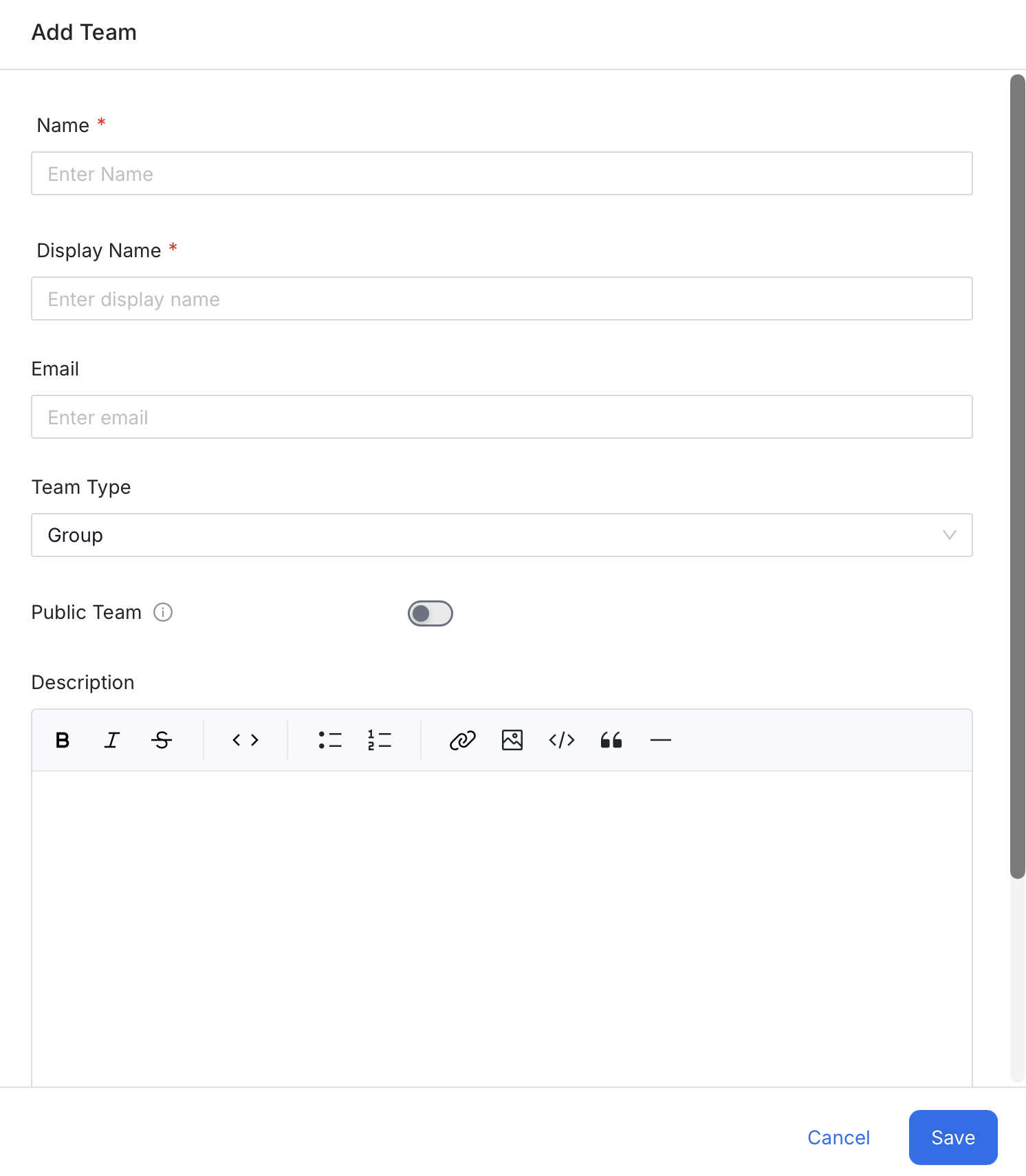 Add team form