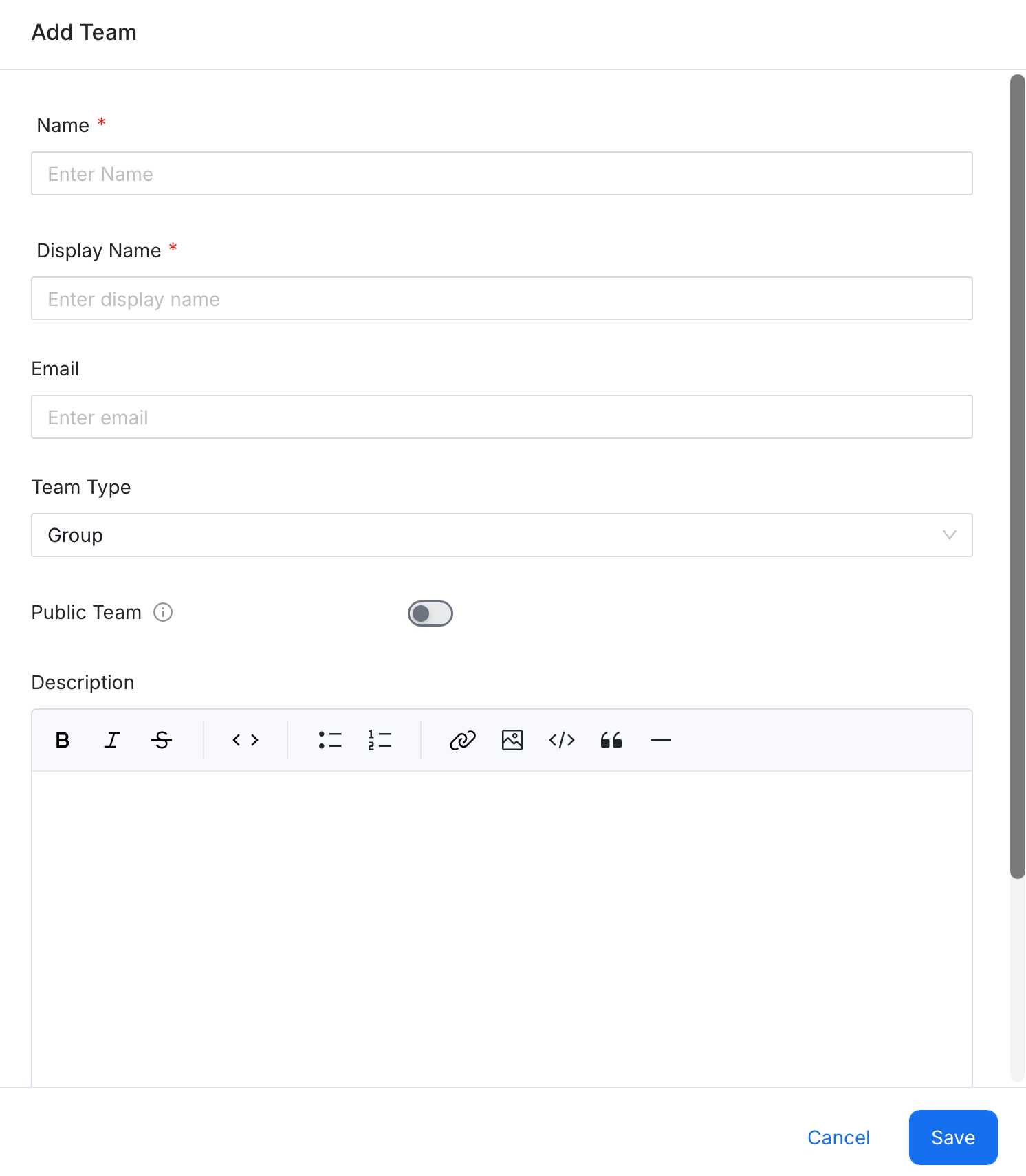 Add team form