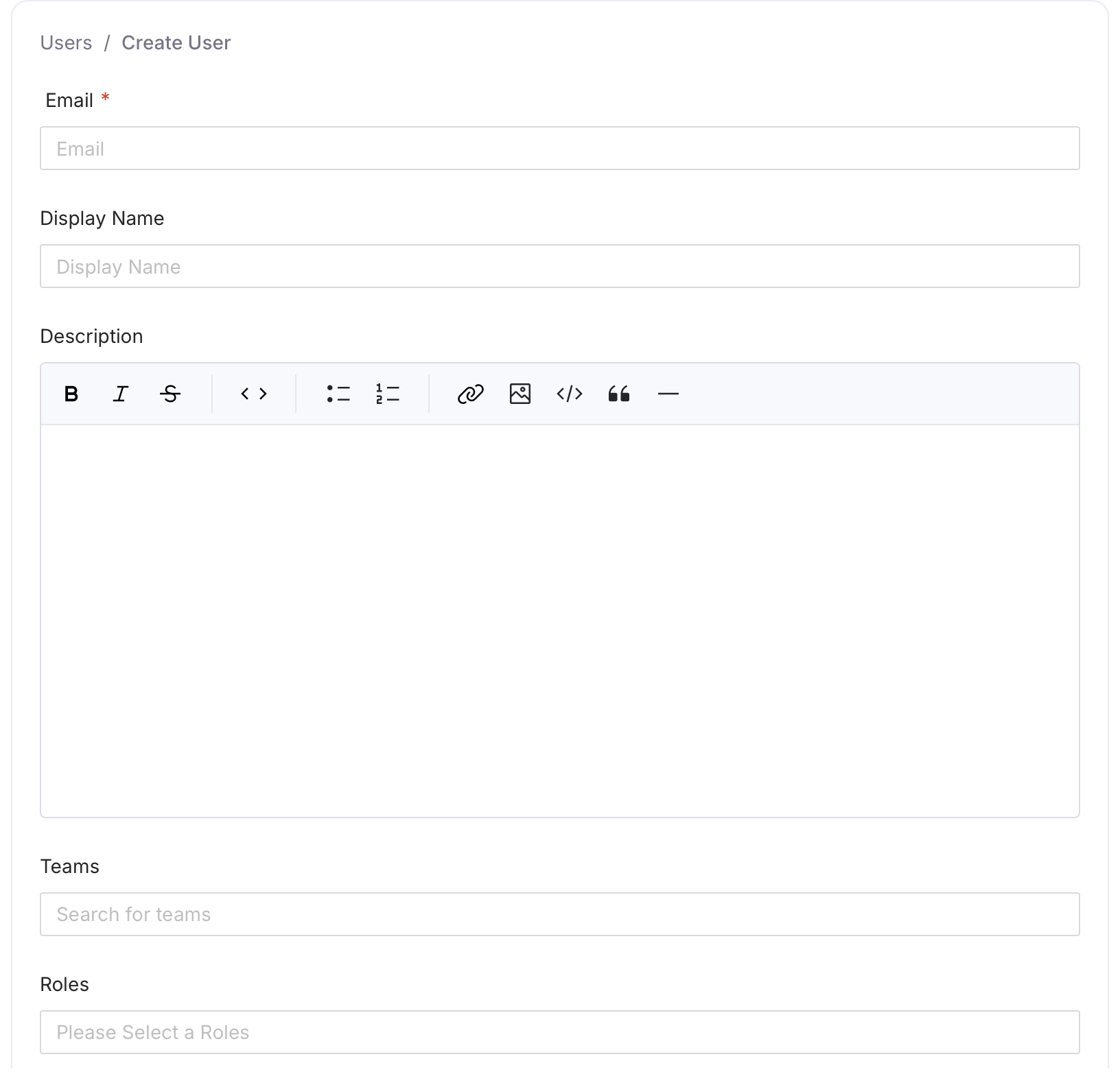 Add user form