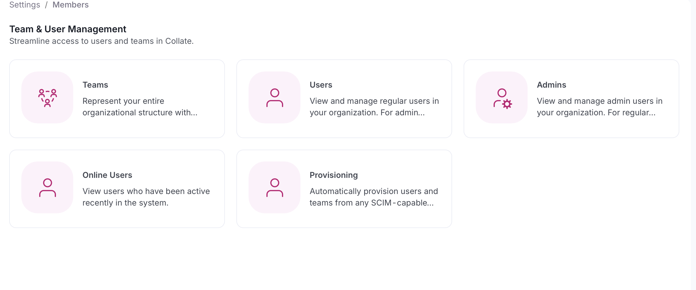 Users Selection Page