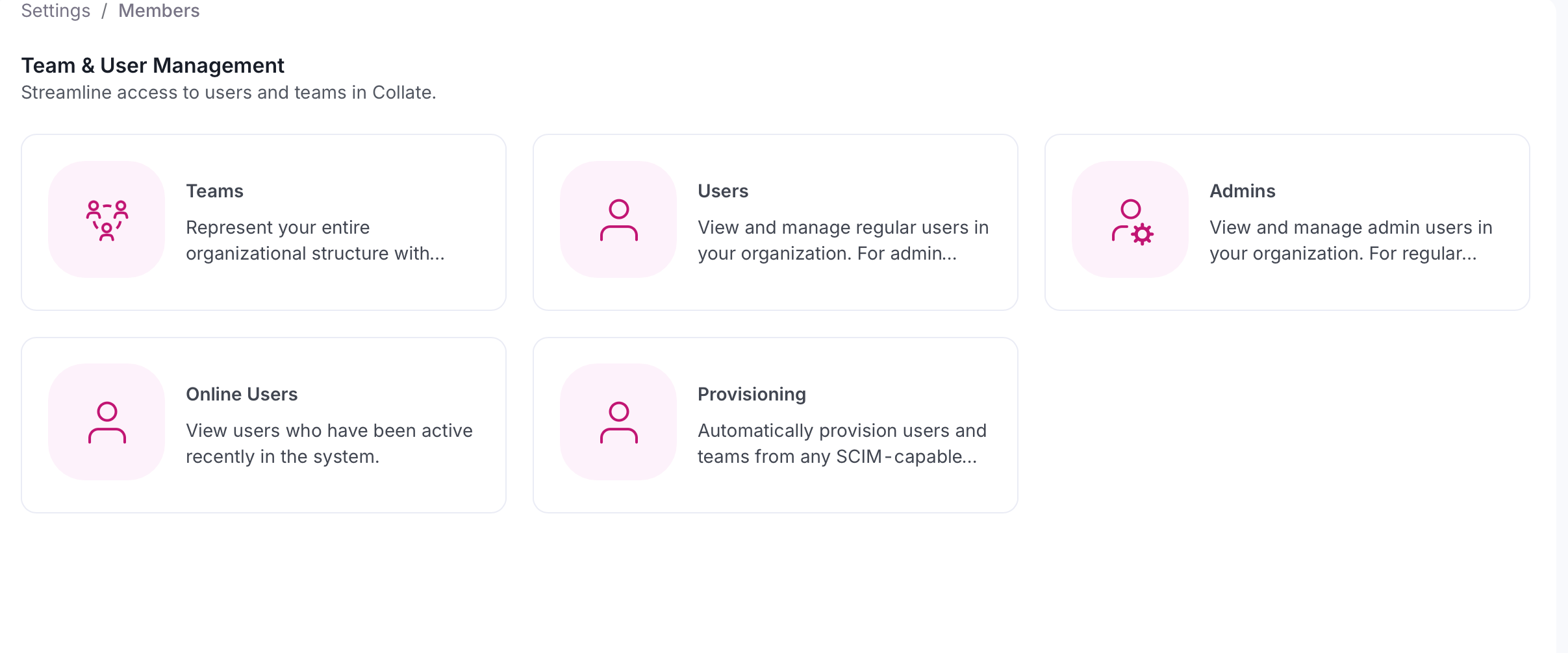Users Selection Page