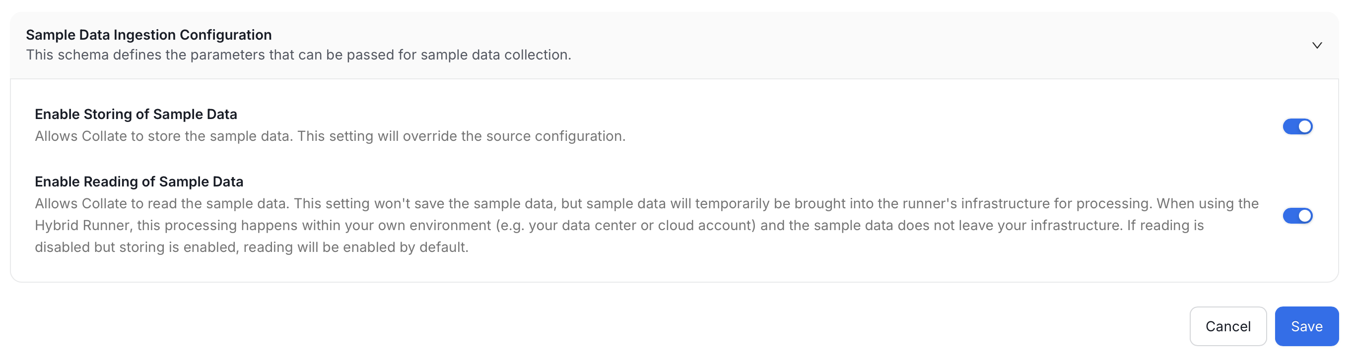Sample Data Ingestion Configuration