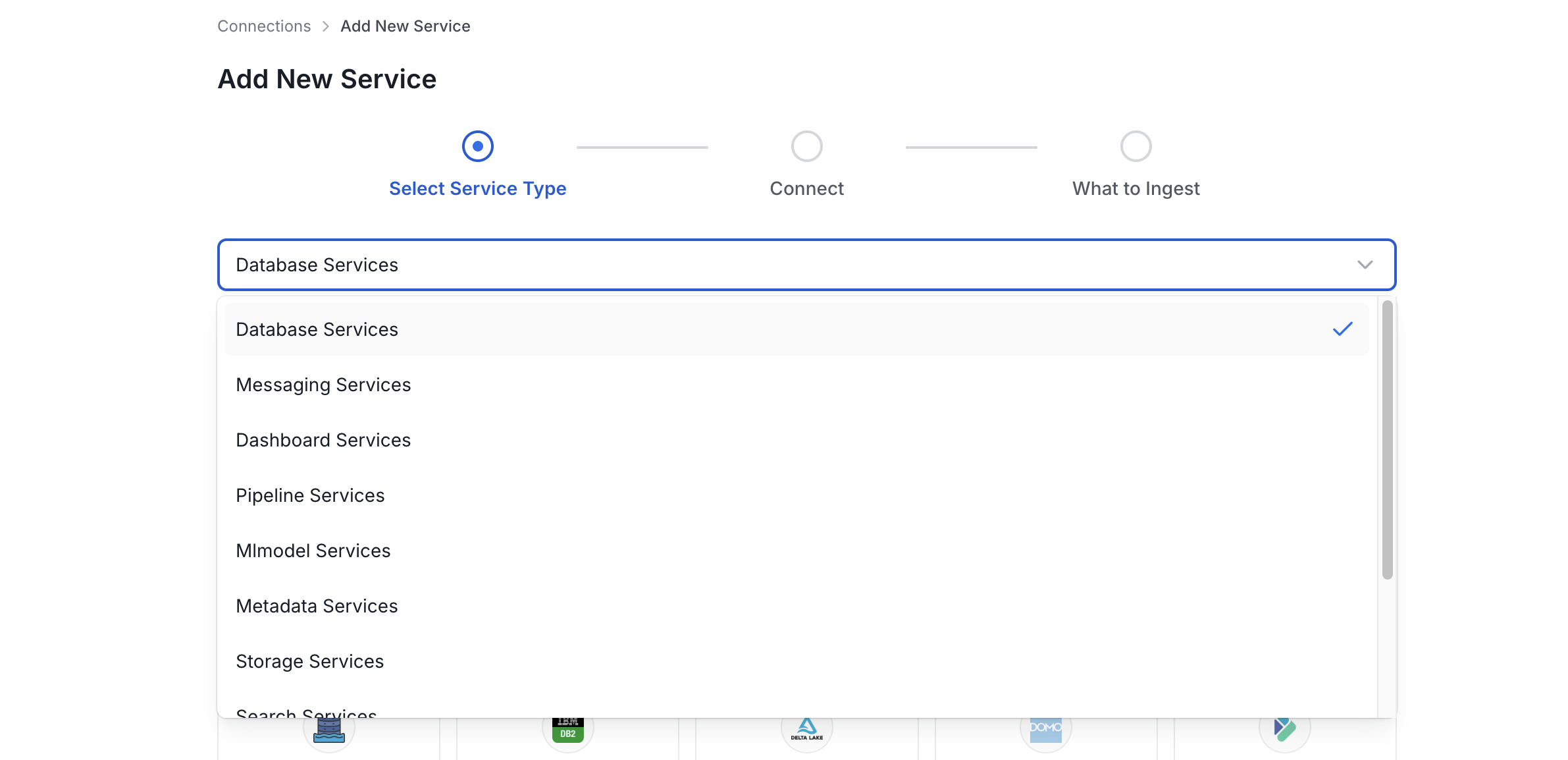 Selecting Service Type