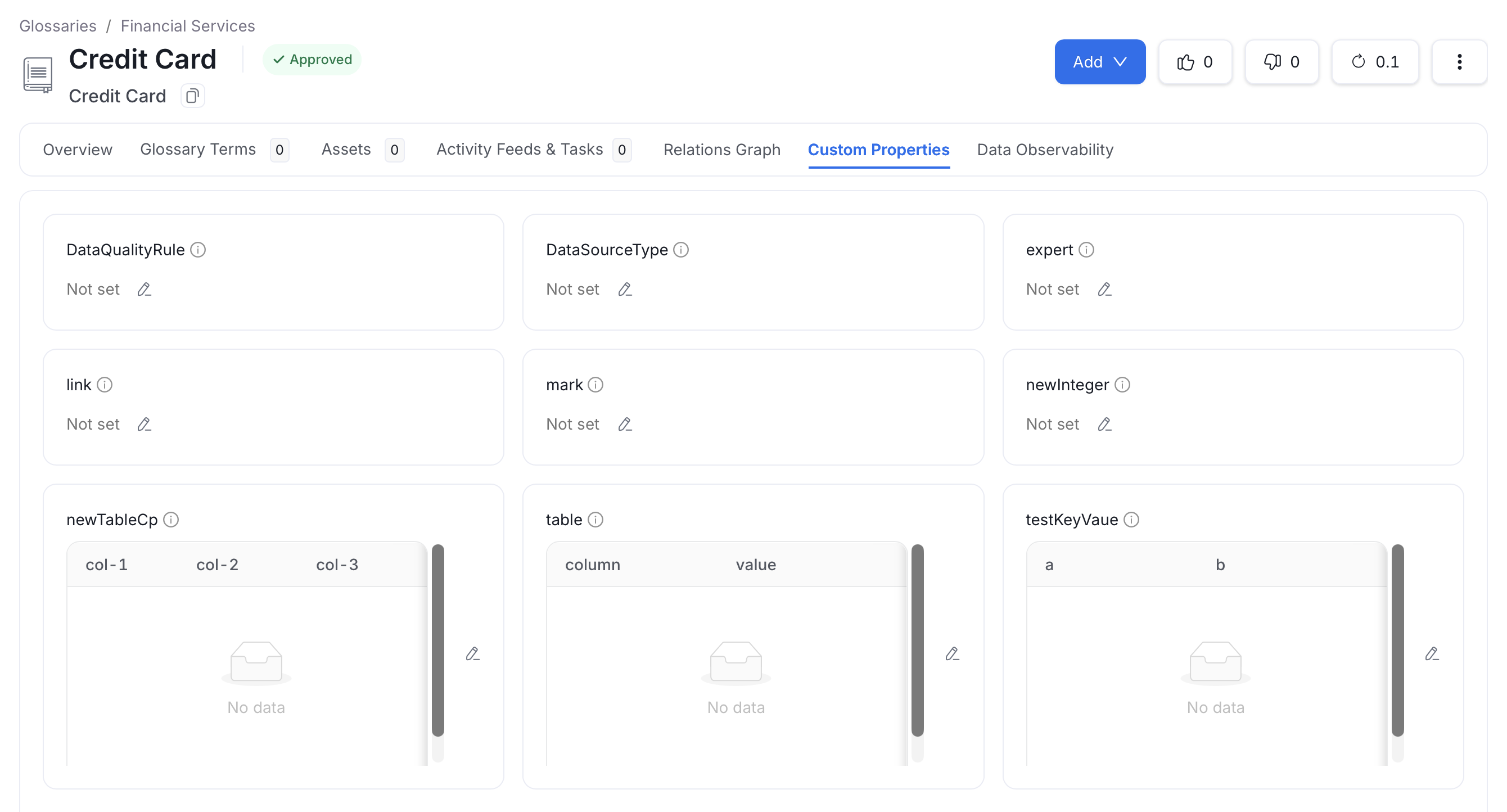 Custom Properties Tab