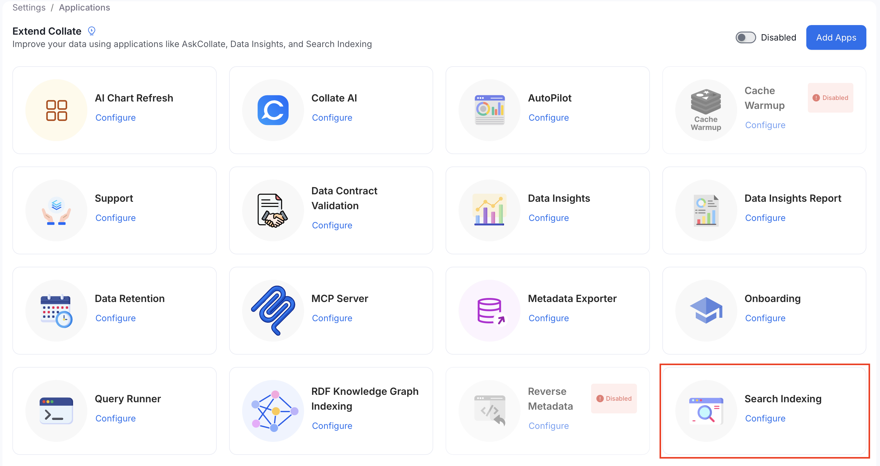 Access search indexing app