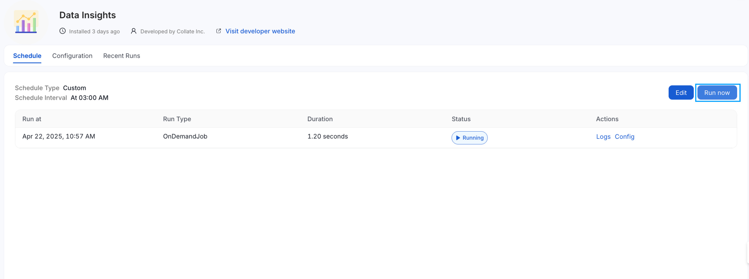 Data Insights workflow