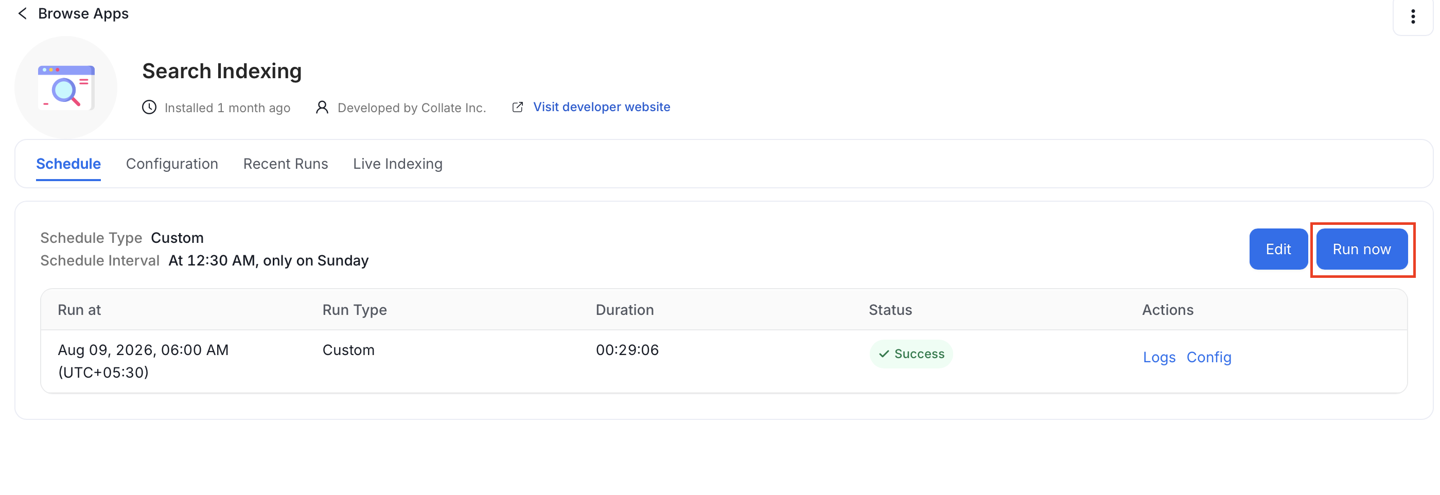 Run app