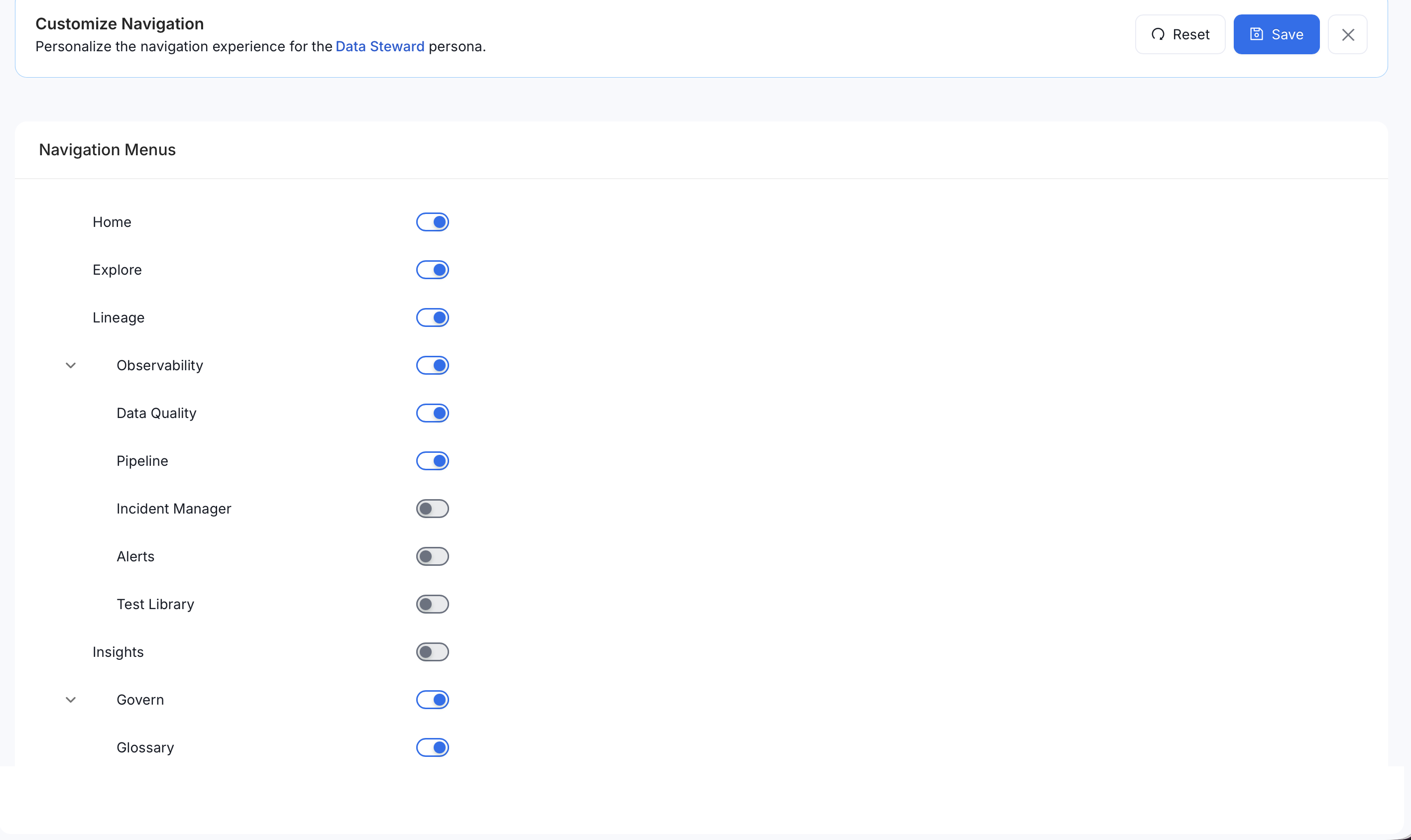 Customize navigation