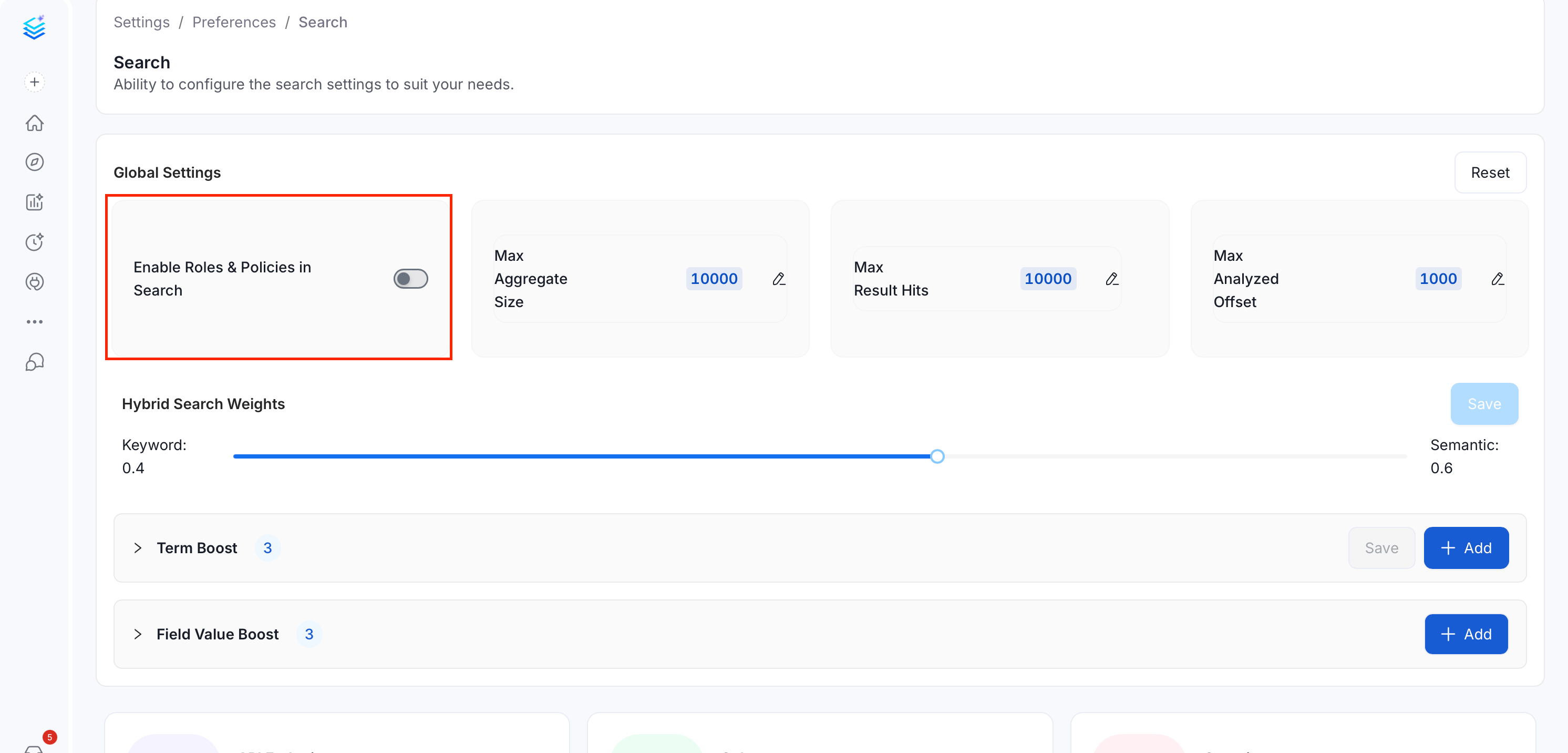 Roles Based Access Controls (RBAC) Search Option