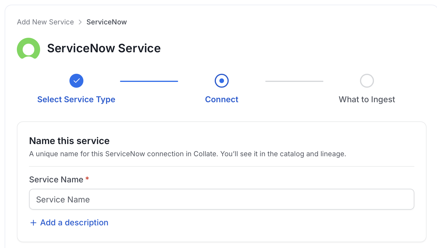 Add New Service Name
