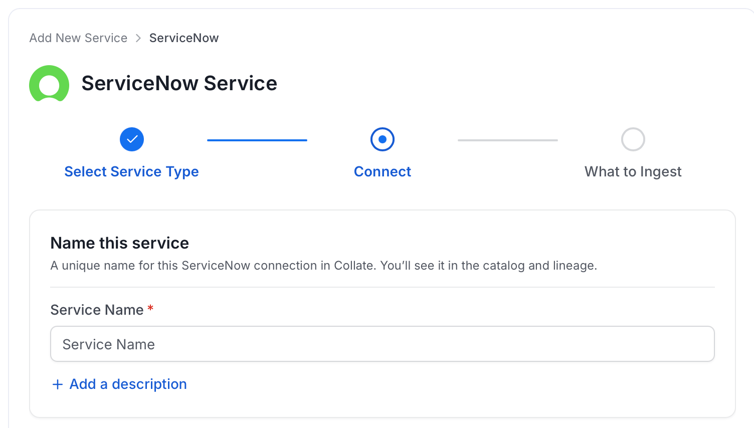 Add New Service Name