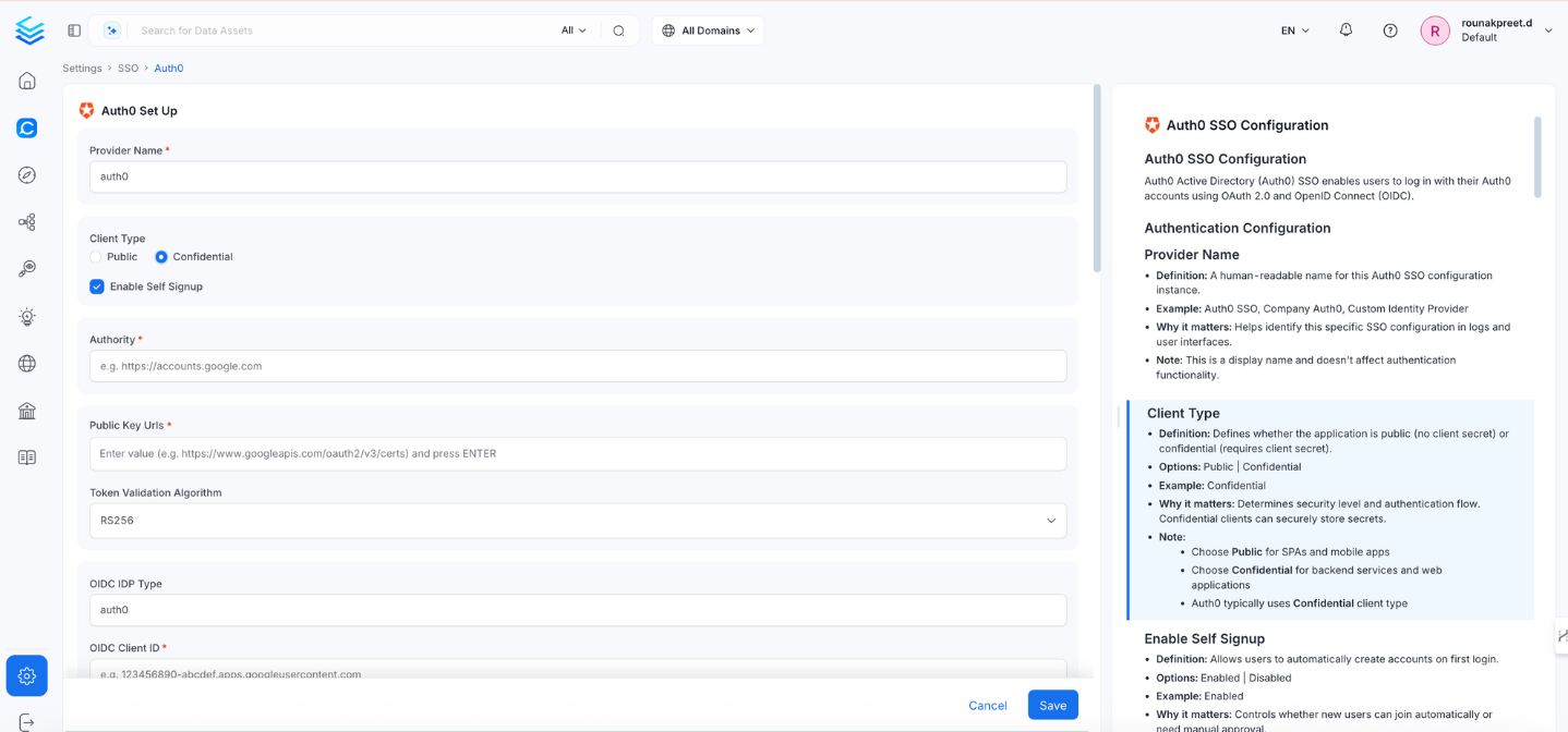 Auth0 SSO Configuration for Confidential Apps - Collate Documentation