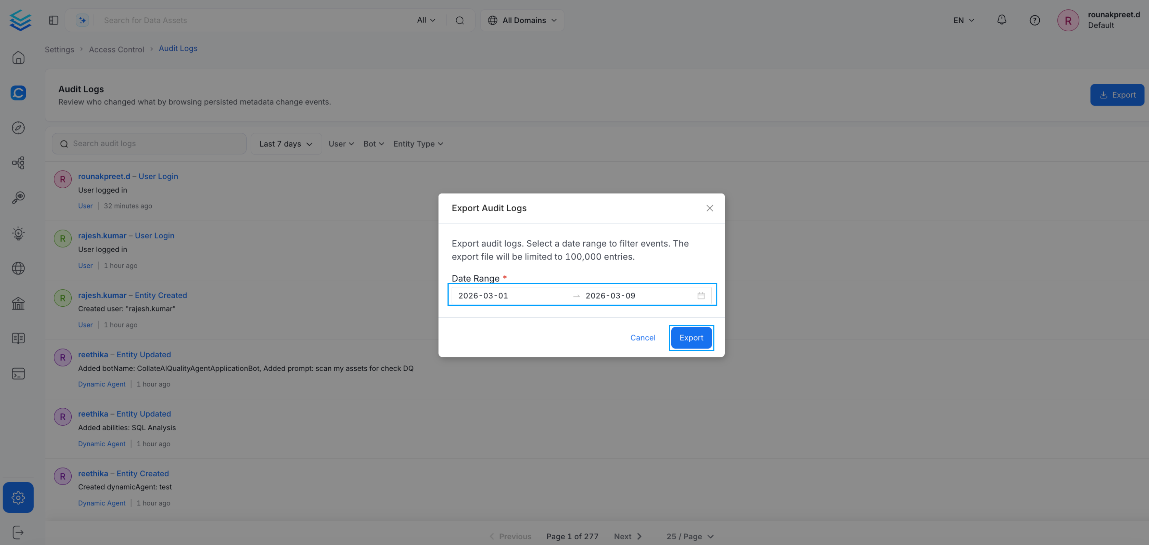 Exported JSON Format