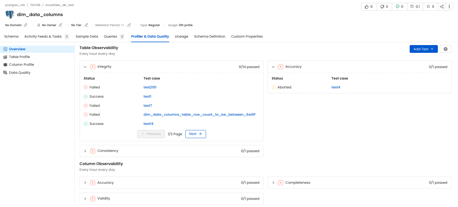 Data Quality Overview Section - Collate Documentation