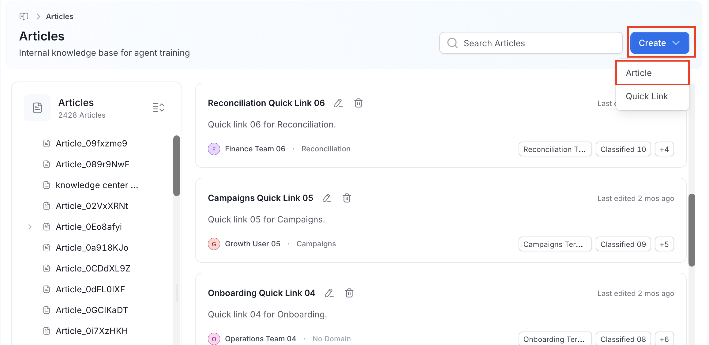 Create an article