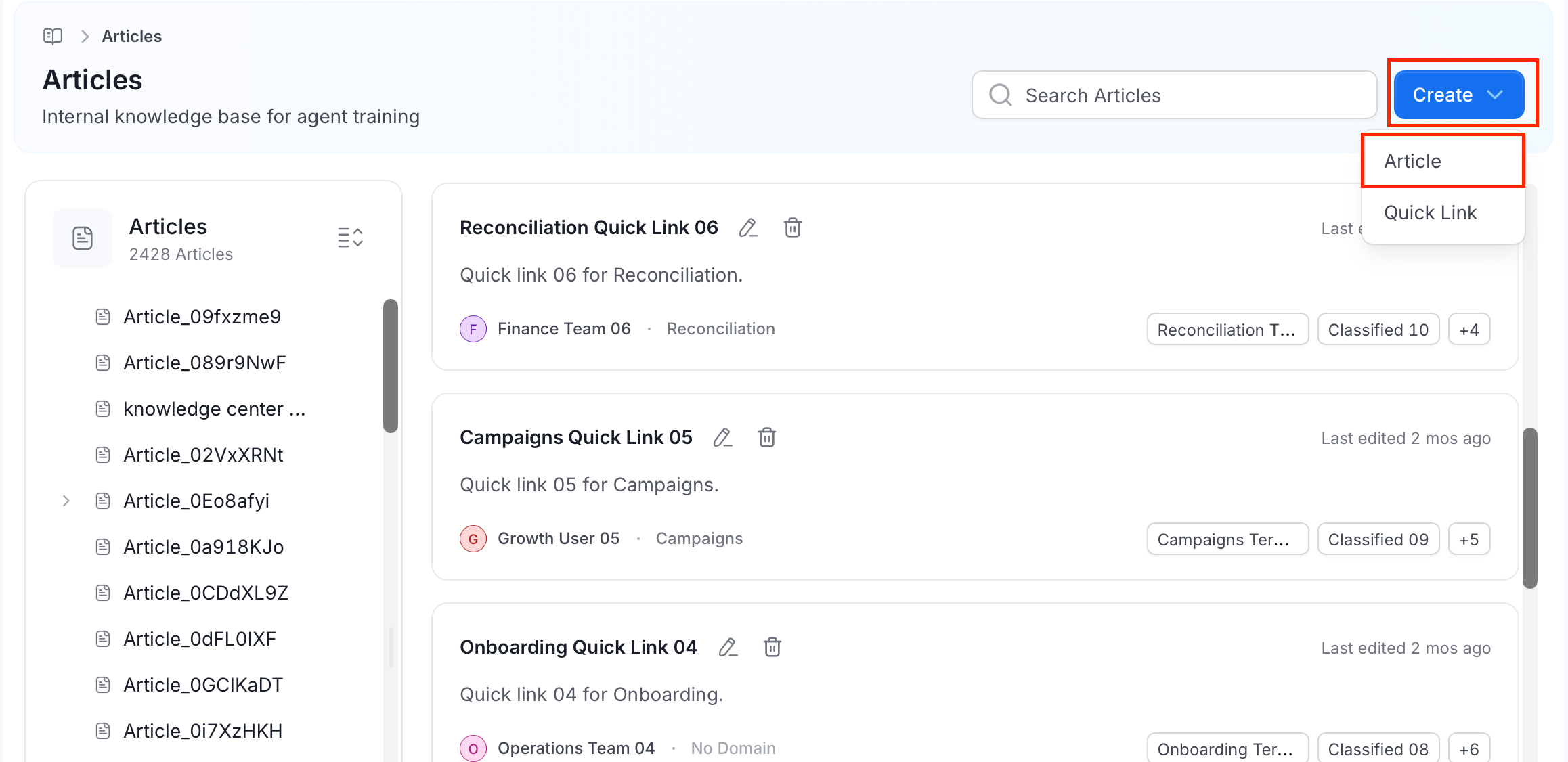 Create an article